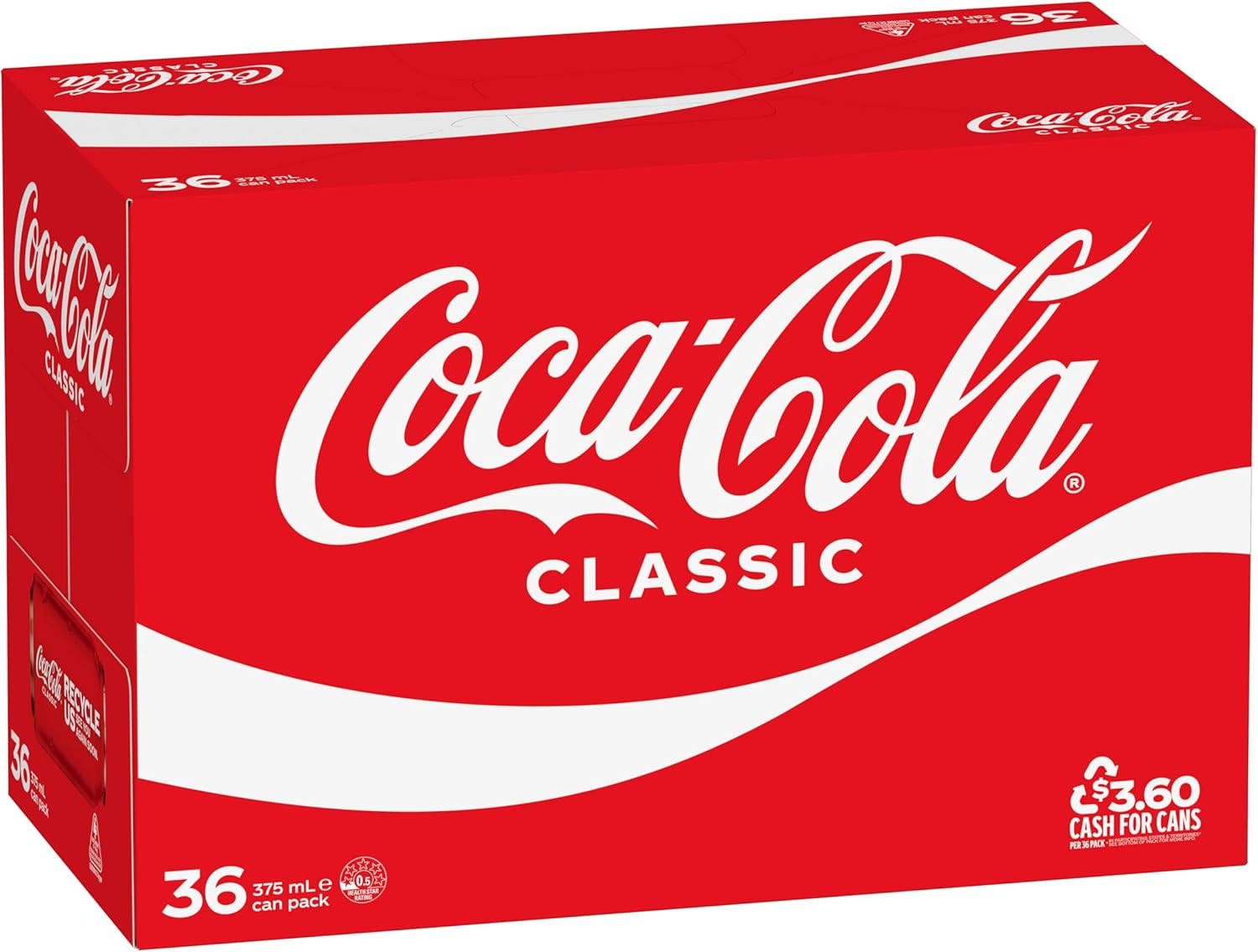 Coca-Cola Classic Soft Drink Multipack Cans 36 X 375Ml (Packaging May Vary) image number 5