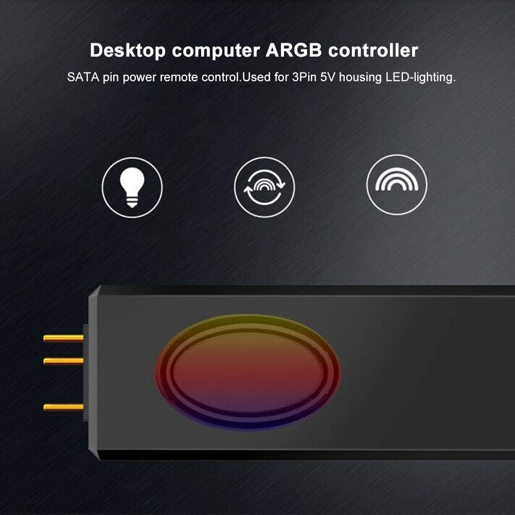 Fan Controller Pc,Argb Controller, RGB Controller,Rf Remote Control,Light Controller PC Accessories 5V Symphony ARGB Black Sata Pin(Black) image number 6