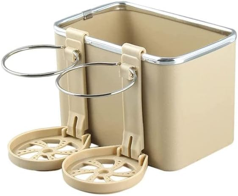 Car Armrest Storage Box Cup Holder Tissue Box Drawer Holders Car Seat Organizer Multifunctional Car Console Organizer with 2 Foldable Cup Holders