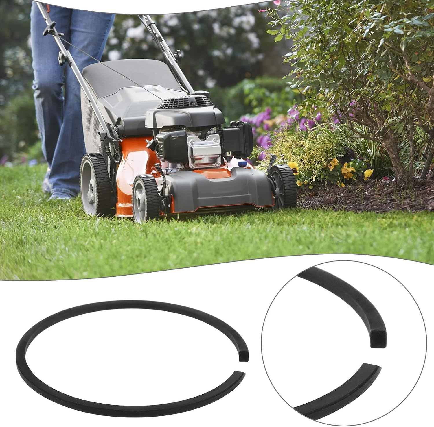 Briny River 1Pc Trimmers Piston Ring Replacement Part 575227901 Compatible with Husqvarna 124L 125L 128L 28CC 125B Blowers Chainsaw Spare Parts image number 3