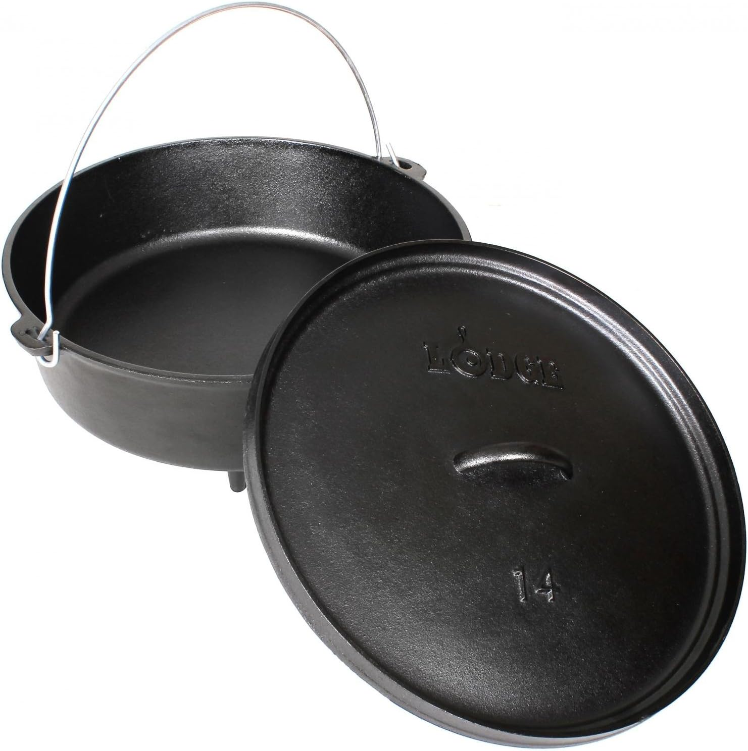 Lodge 6 Quart Pre-Seasoned Cast Iron Camp Dutch Oven with Lid - Dual Handles - Use in the Oven, on the Stove, on the Grill or over the Campfire - Black image number 3