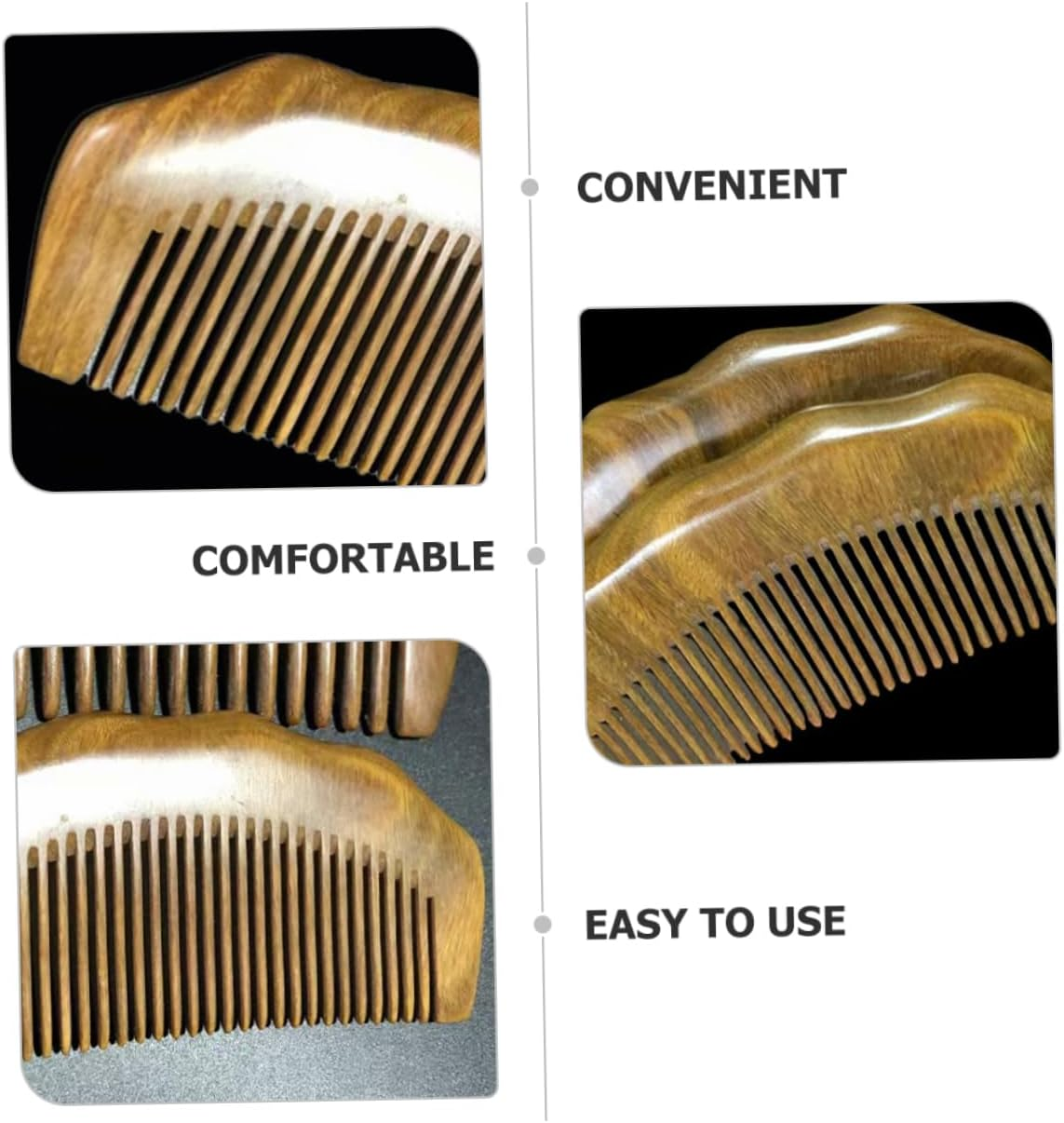 BIUDECO Hair Comb Massage Scalp Relax Detangling Scalp Care Comb Natural Sandalwood image number 1