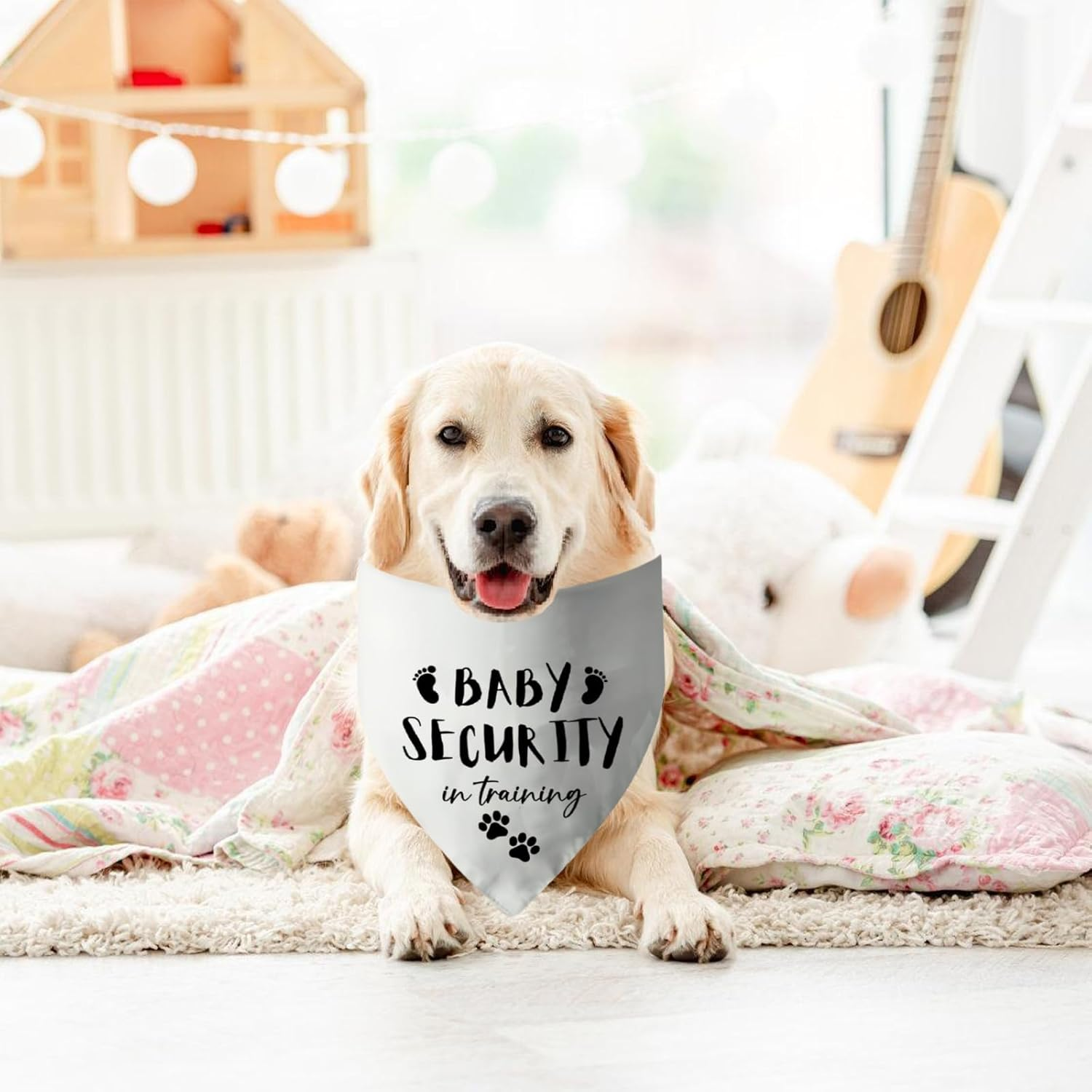 Bekecidi 2 PCS Dog Bandana, White Triangle Scarf Bandanas Pregnancy Announcement Bandana for Dogs Large Pet Scarf with Baby Security Big Sister Printed Pet Costume Accessories for Dogs Gifts image number 4