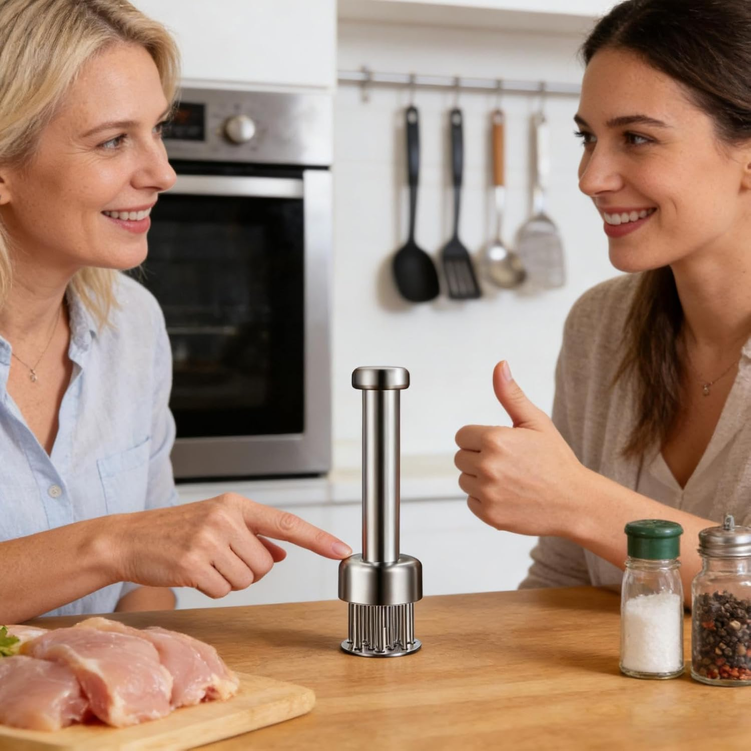 Needle Tenderizer - Heavy Duty Manual Tool | Manual Meat Tenderizer with 21 Needles - for Home Cooking Kitchen Pork Beef Steak Turkey Poultry image number 2