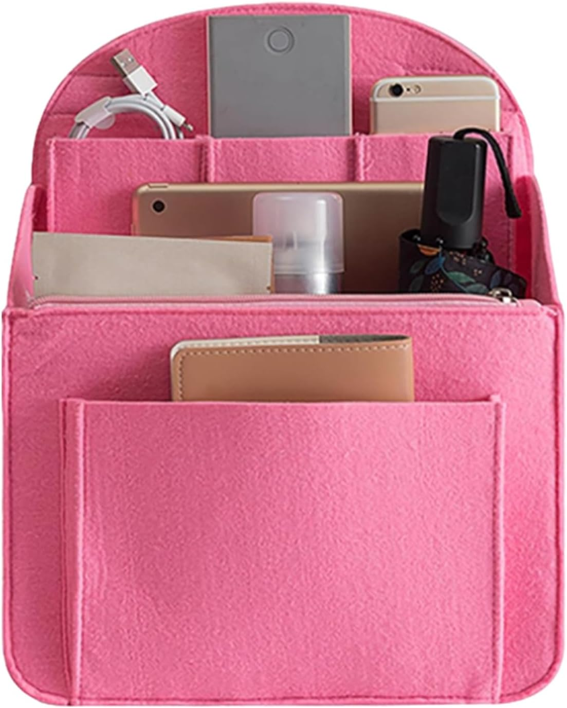 Bag Organizer, Bag Insert Organizer - Felt Storage Bag Wallet Organizer - Travel Backpack Insert, Multi-Pocket Organizer Liner for Shoulder Bag image number 3