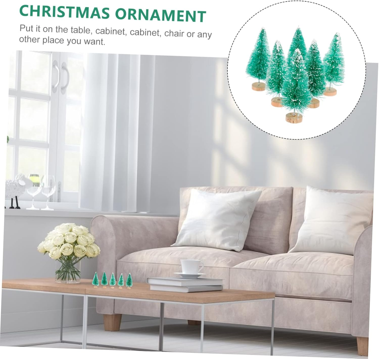 12 Led Mini Christmas Trees PVC Blue Green Gold Christmas Tree Decorations Party Supplies image number 5