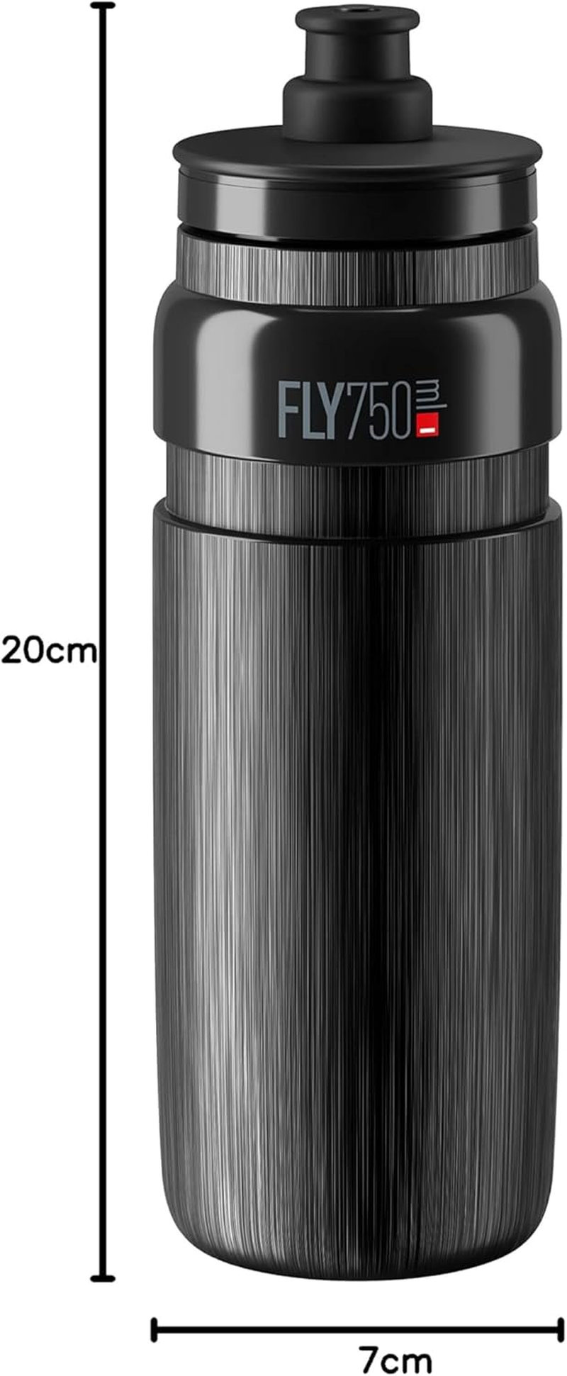 Elite S.R.L. Unisex - Adult Elite Fly Tex Water Bottle, Black, 750 Ml image number 2