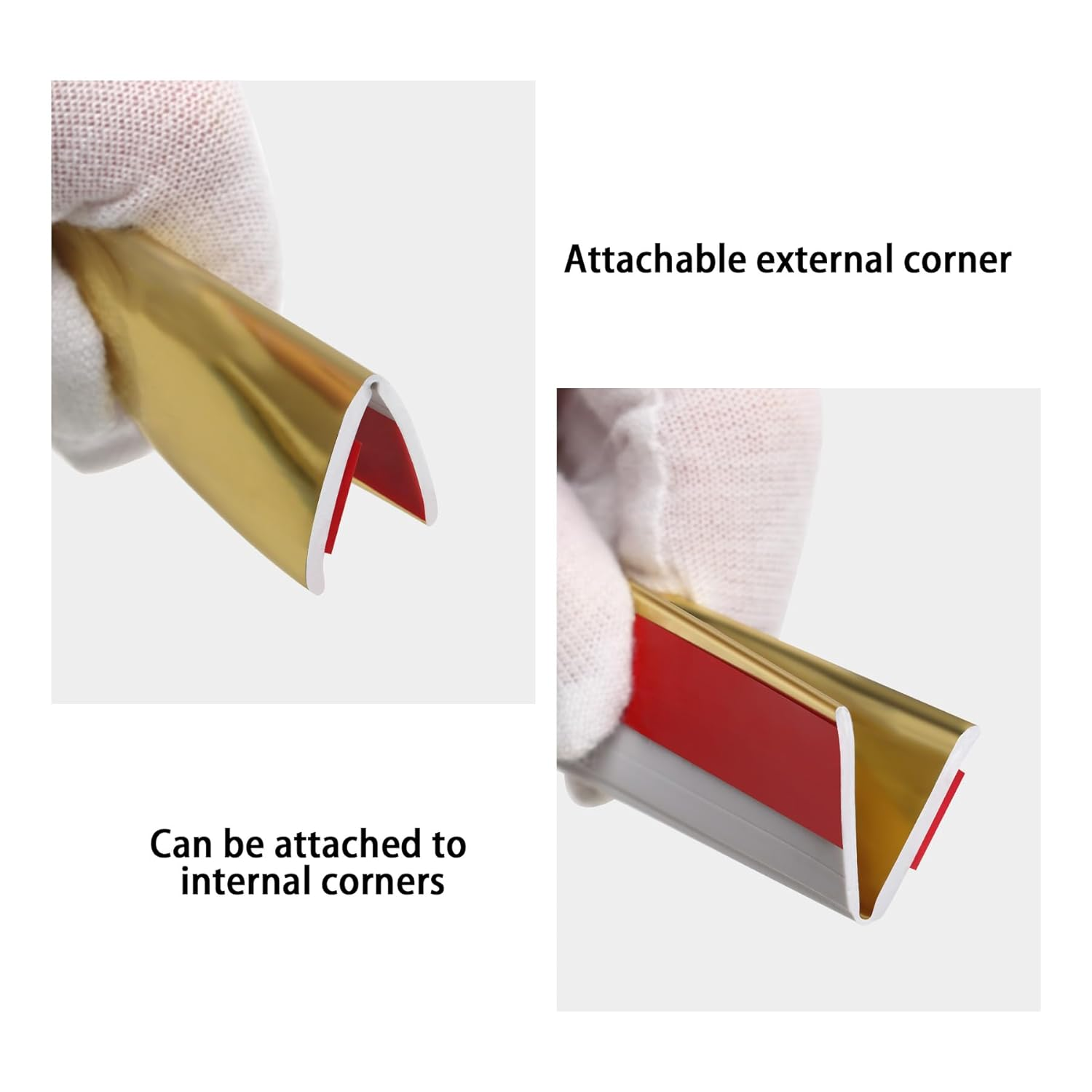 Peel and Stick Multifunctional Molding, 3-In-1 Design - Wall Trim & Corner Guards & Caulk Strip Baseboard for Floor, Table and Door Frame (Shiny Silver, 5M X 2Cm) image number 1