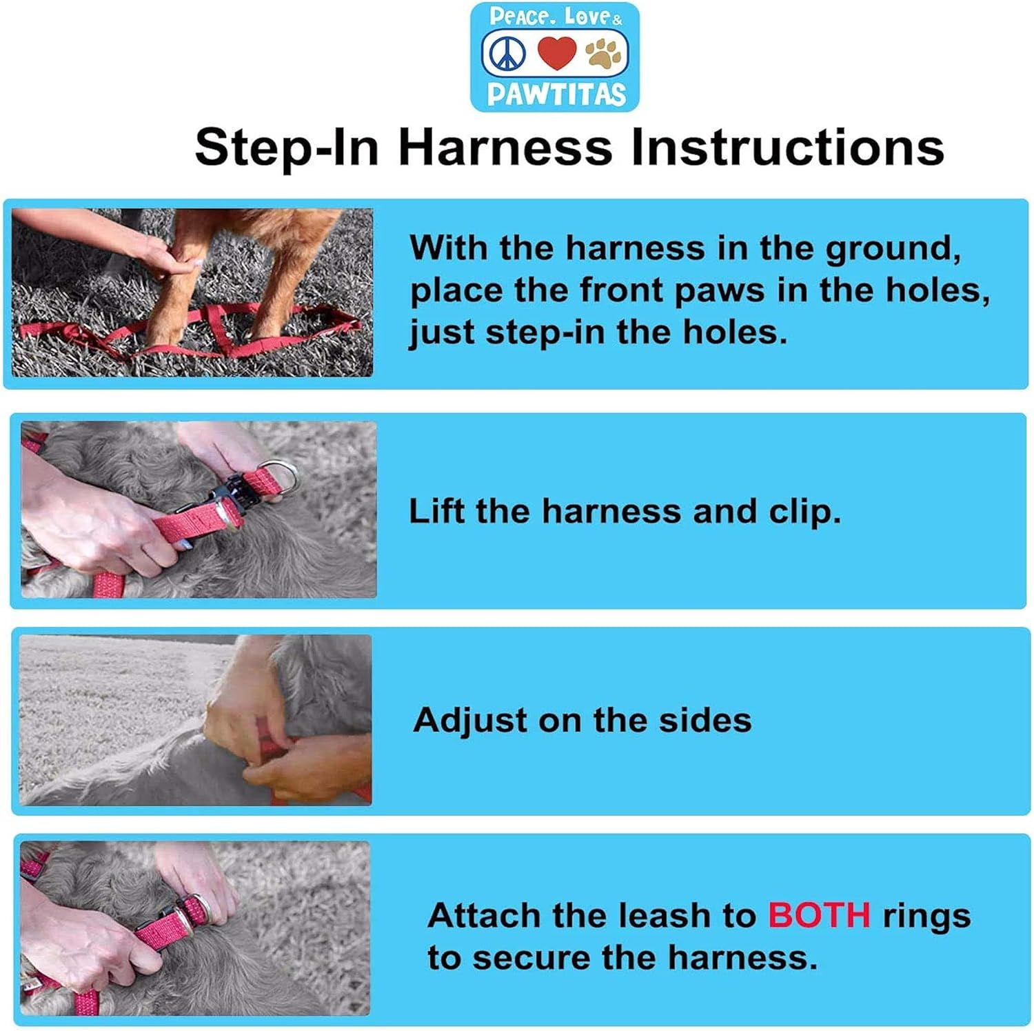 Pawtitas Reflective Step in Dog Harness or Reflective Vest Harness, Comfort Control, Training Walking of Your Puppy/Dog Harness Small S Pink Camo image number 5