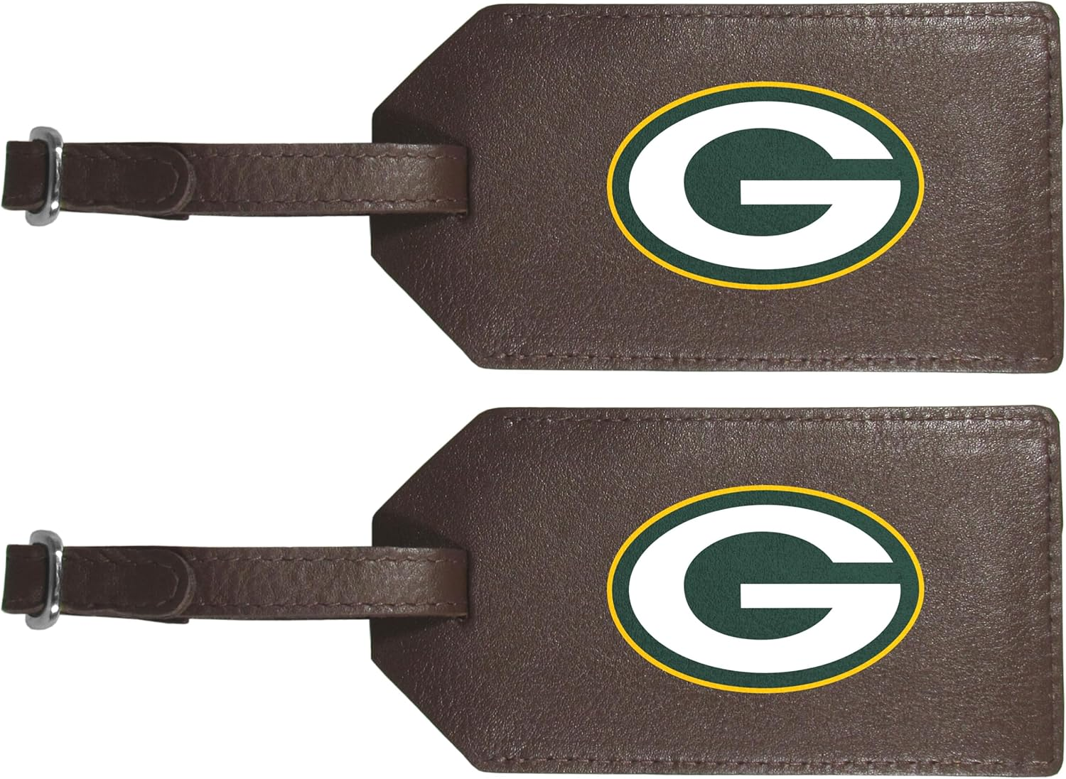 Siskiyou Green Bay Packers Leather Luggage Strap, 2Pk, One Size, Team Colors image number 3