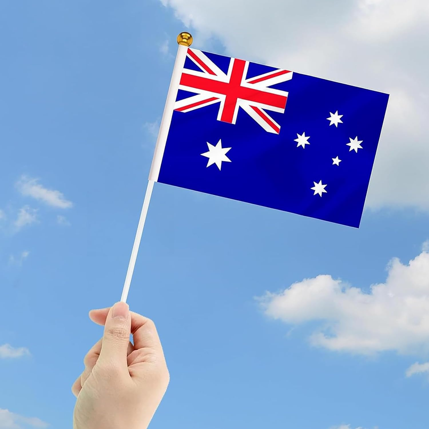 Handheld Australian Flag,Yqqzq 24Pcs Vivid Color and Fade Resistant Handheld Mini Flag image number 3