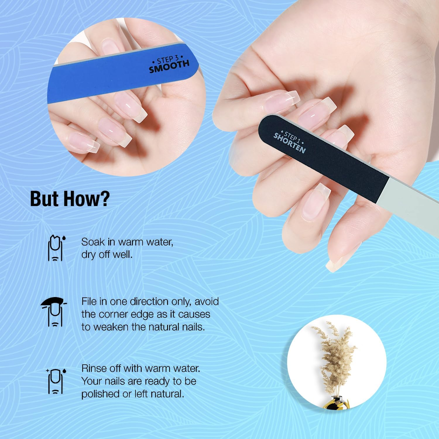 Karroy Nail File and Buffer for Natural Nails Dual Sided 4 Steps Shorten-Shape-Smooth-Polishing Nail Tools 20Pcs image number 1
