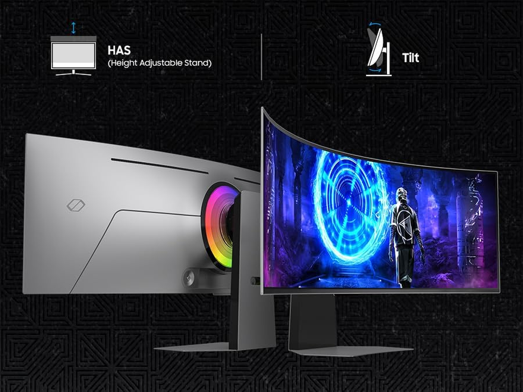 Samsung Odyssey OLED G95SD, 49-Inch Curved Gaming Monitor, 5120X1440, 240Hz, HDMI 2.1/DP 1.4/USB-C, Height Adjustable Stand, AMD Freesync Premium Pro, Flicker Free Technology, Bluetooth Connectivity image number 4