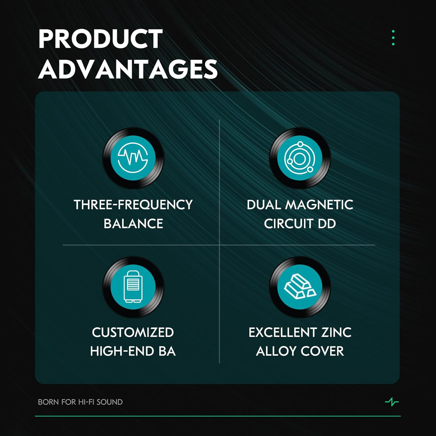 Yinyoo CCZ Harmony BC01 Pro in Ear Headphones,1Dd 1BA Hybrid Driver Hifi Earphones,Three Frequency Balance Wired IEM, Stereo Sound Wired In-Ear Earbuds with 3.5Mm Plug for Musician,Singers image number 1