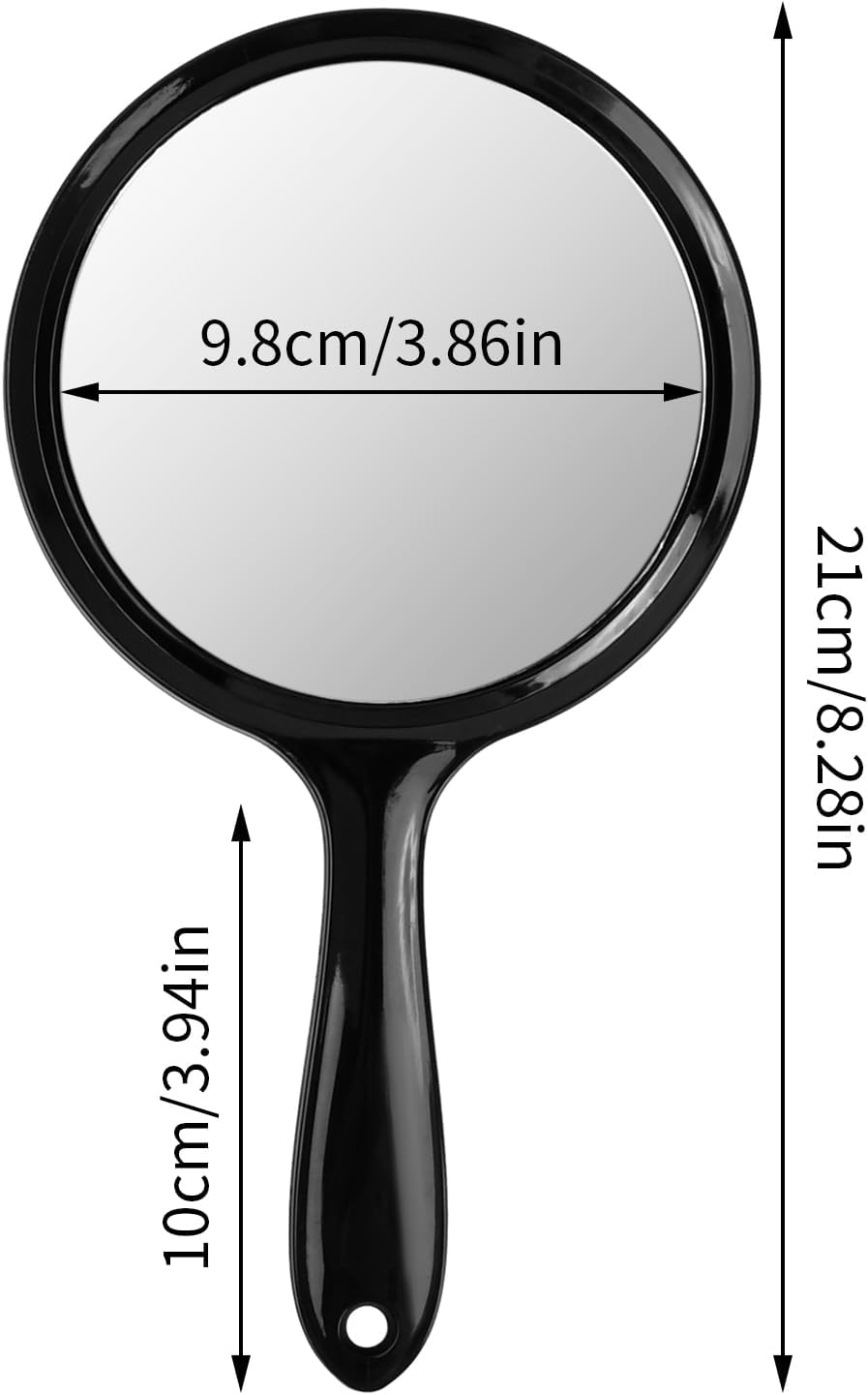 Hand Mirror Double Sided Mirror 1X/3X Magnifying Vanity Mirror round Shape Handheld with Handle for Women Daily Makeup Portable image number 2