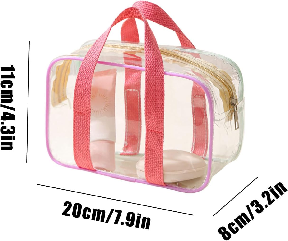 Transparent Travel Bag for Cosmetics and Hygiene Utensils, Travel-Friendly Storage for Plane, Waterproof Large Travel Organiser for Travel, Fitness, Holiday, Plane, School, Festival, Party image number 1