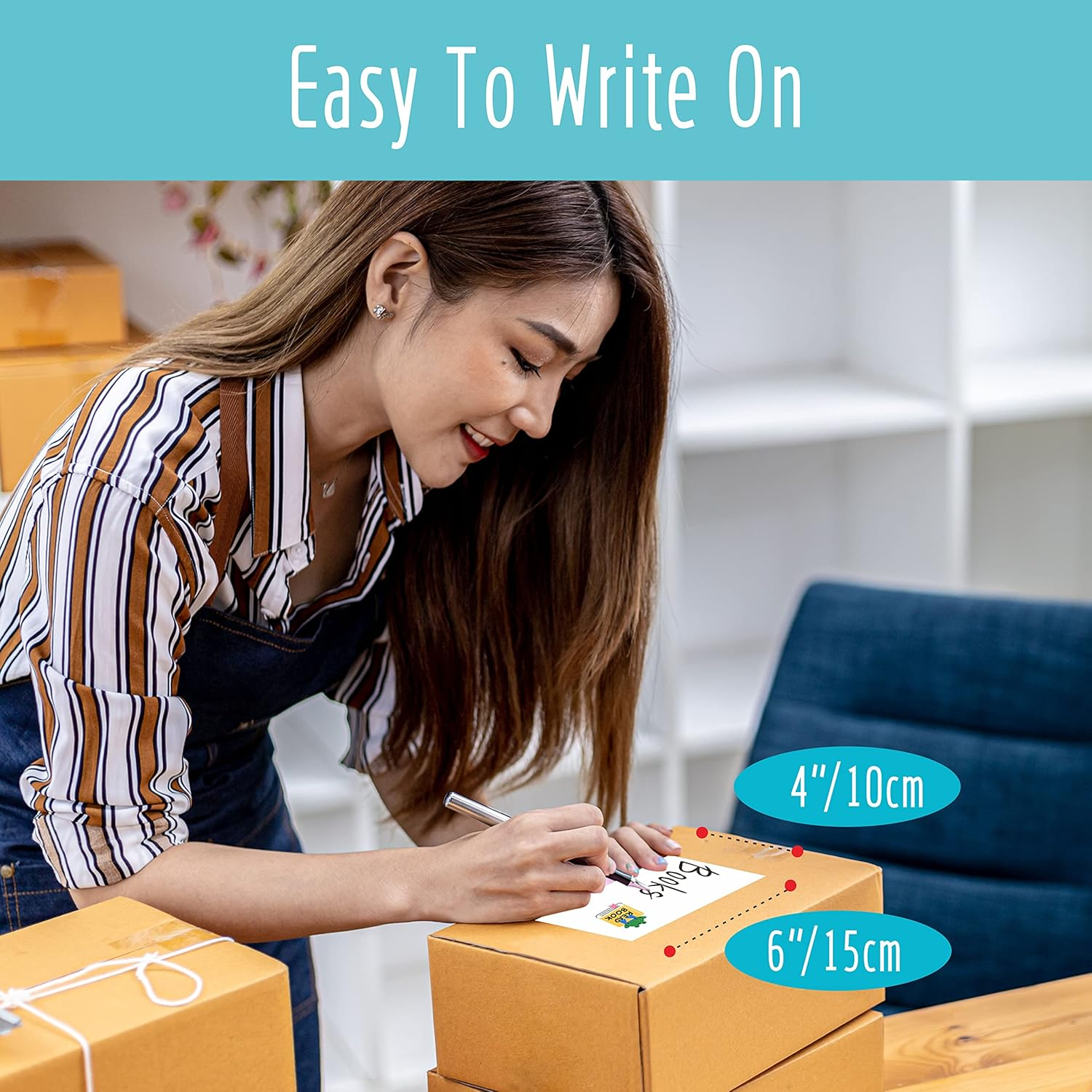 80 Large Size Removable Customizable Blank Labels, Water/Oil/Tear Resistant, No Residue for Home Organization Projects, Bins, Kitchen Storage Containers, Desk Items(6&rdquo;X 4&rdquo;) image number 1