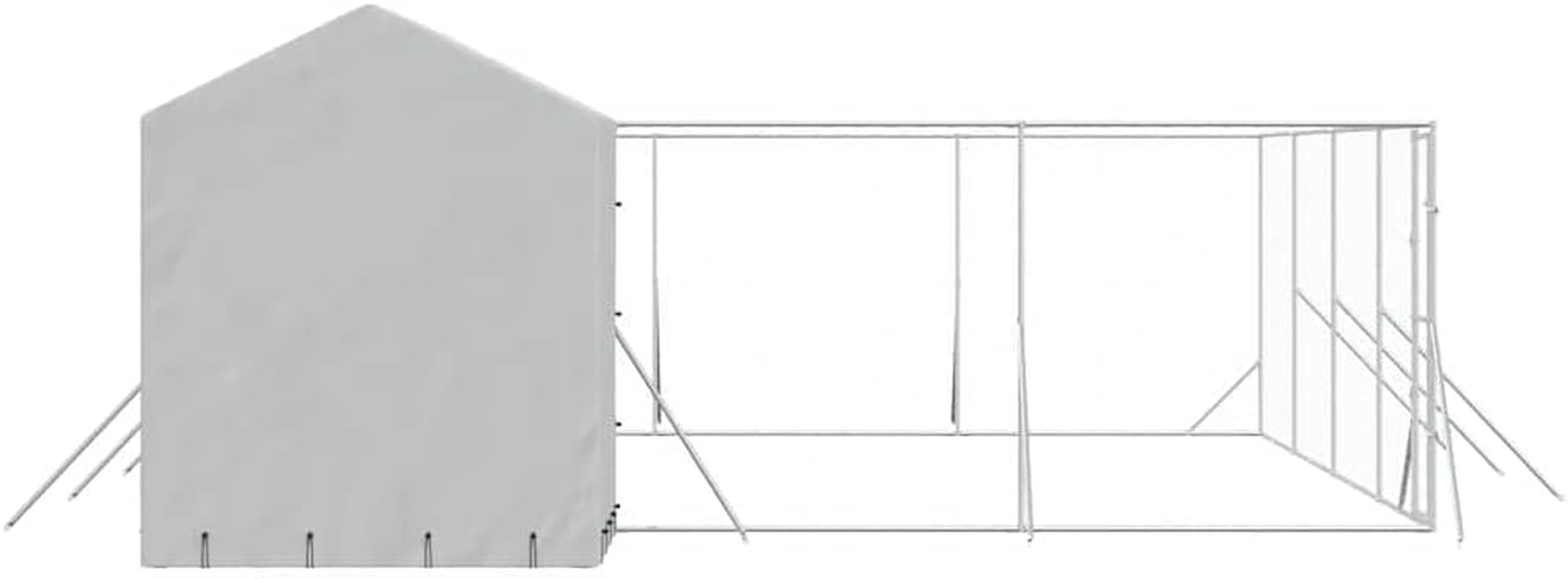 Outdoor Dog Kennel with Roof 10X6X2.5 M Galvanised Steel Pet Shelter Enclosure image number 6