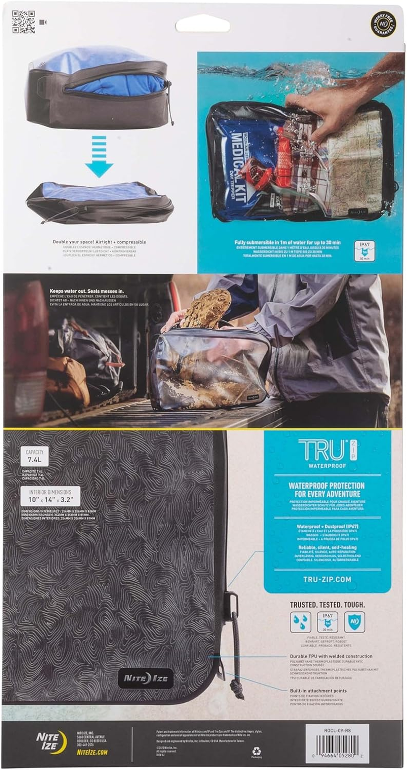 Nite Ize Runoff Waterproof Packing Cube - Waterproof Packing Cube for Travel - Dry Travel Bag with Compression - Charcoal, Large image number 2