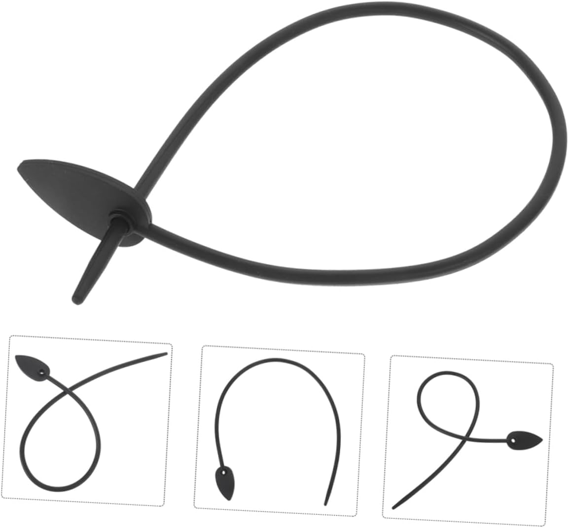 BEBEMOKO 20Pcs Black Silicone Plant Ties for Garden and Floral Wire Plant Fixing Tool, Flexible Twist Ties for Vegetable and Flower Stem Support, Reusable Gardening Straps for Home image number 1