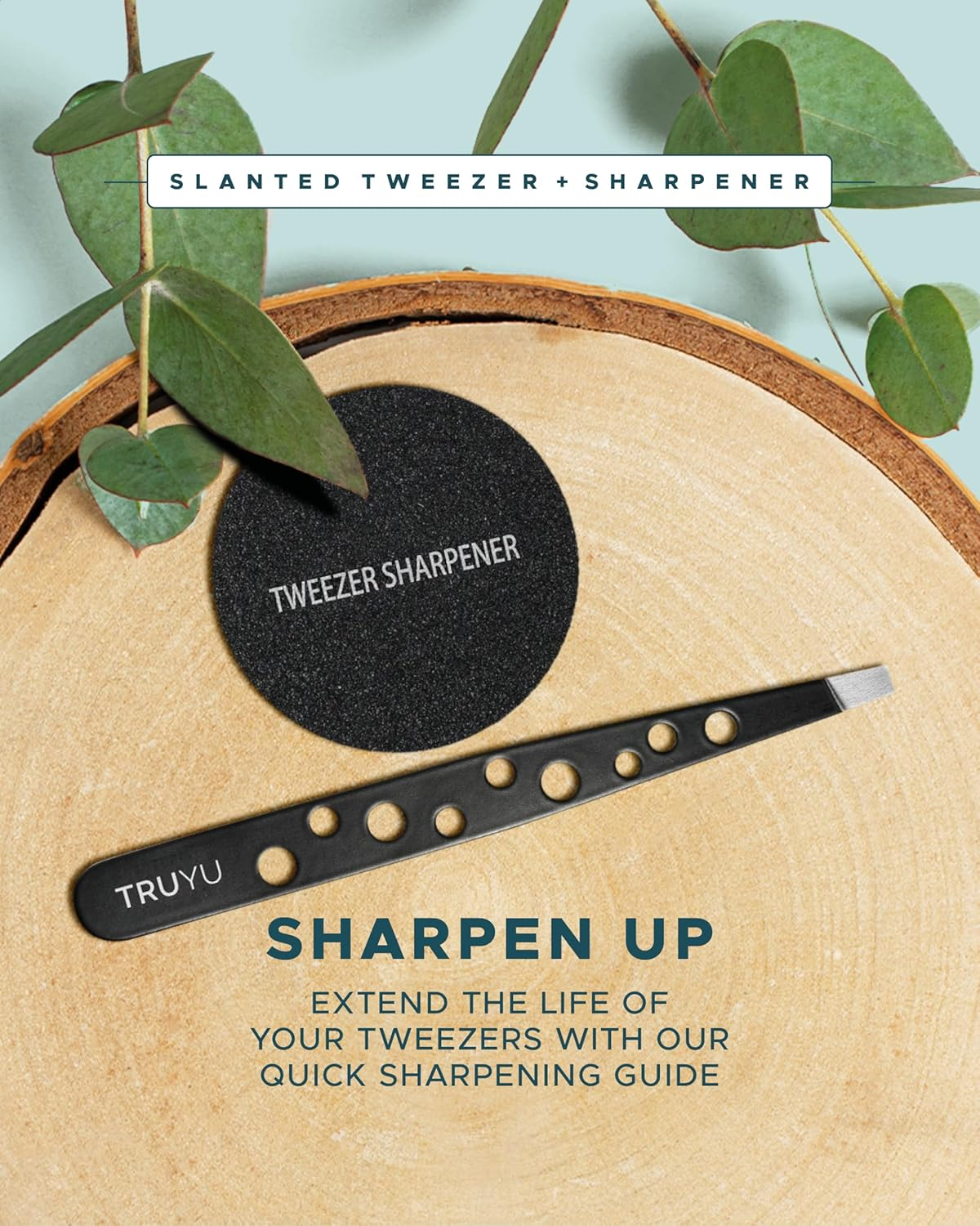 Truyu Slant Tip Tweezers with Sharpener image number 4