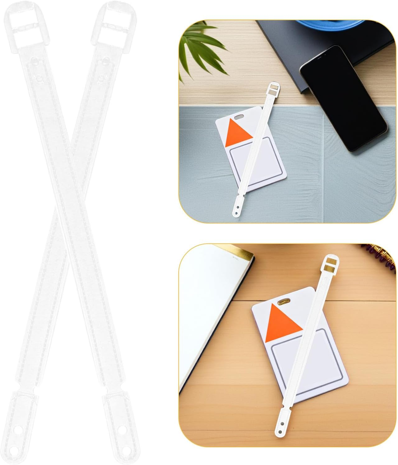 Beaupretty 100Pcs Plastic Luggage Tag Sling Loop Strap for Identification Cards Luggage Tags Holder Travel Suitcase Accessory