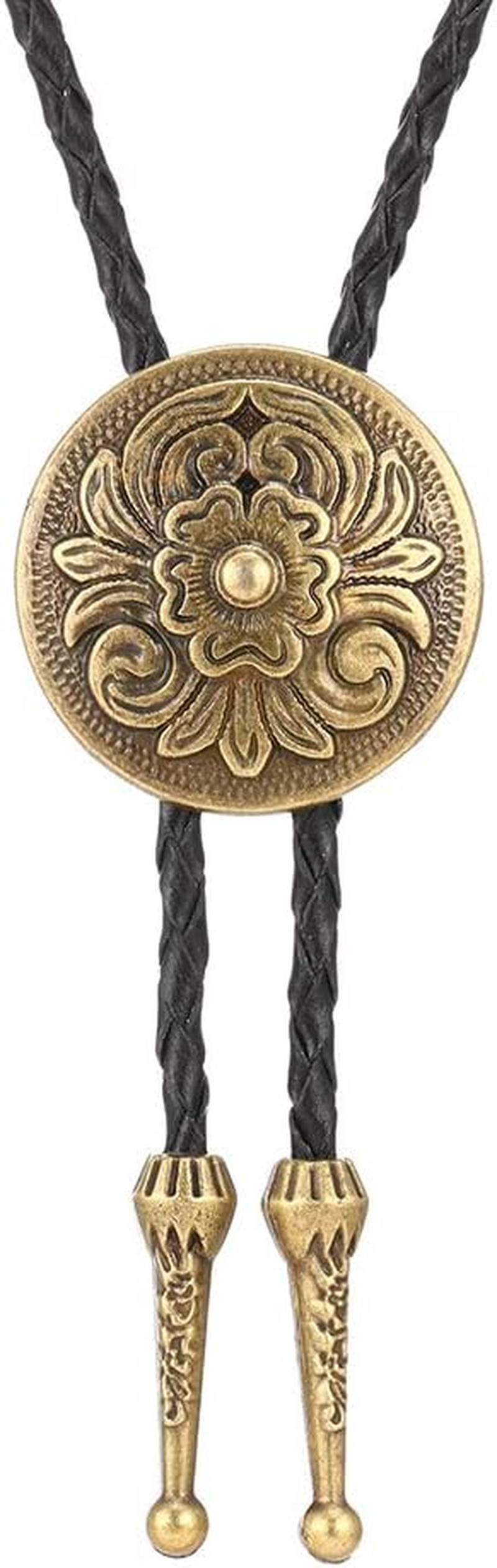 HOEACXY Mens Bolo Tie Native American Cowboy Retro Bull Longhorn Bola Ties Handmade Necktie Costume Accessories
