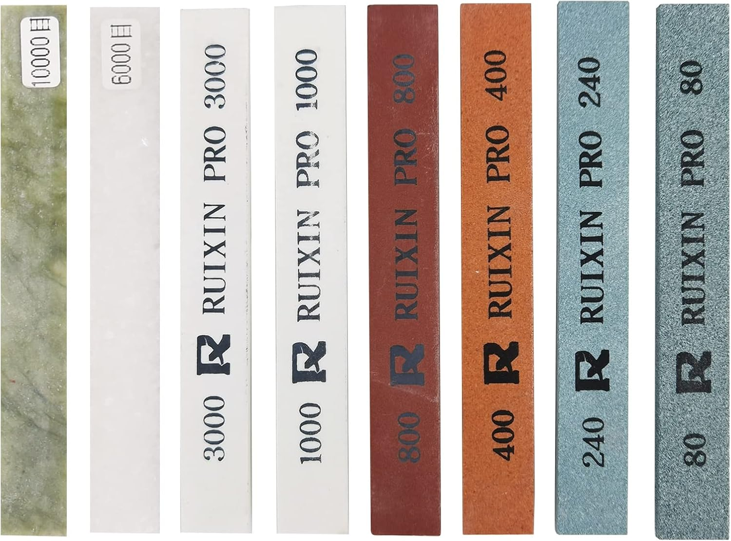 8Pcs Knife Sharpening Stones for RUIXIN Pro RX-008 Knife Sharpener Fixed-Angle Kit, Professional Whetstone Set Grindstone Polishing Stone without Base 80/240/400/800/1000/3000/6000/10000 Grit image number 4