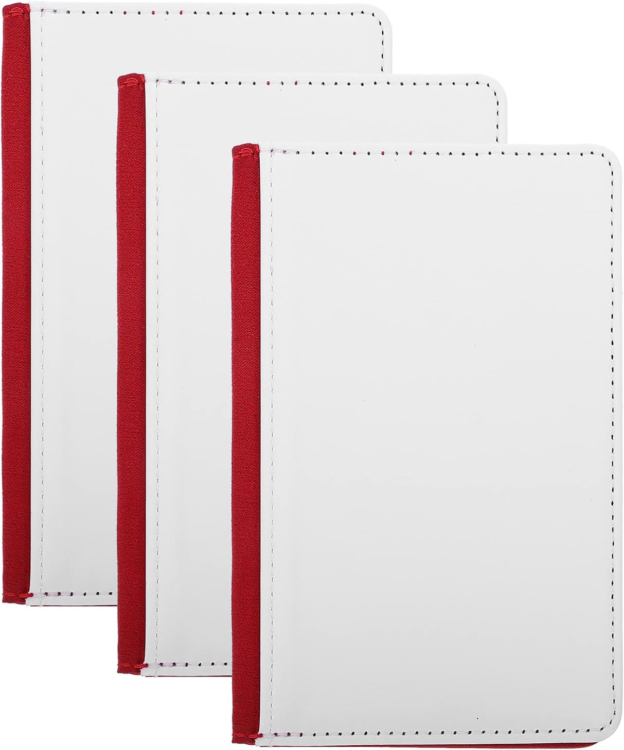 MOBUTOFU 3Pcs Family Travel Document Holder Leather Passport Wallets Multi-Pocket Storage Organizer Card Wallet Holder