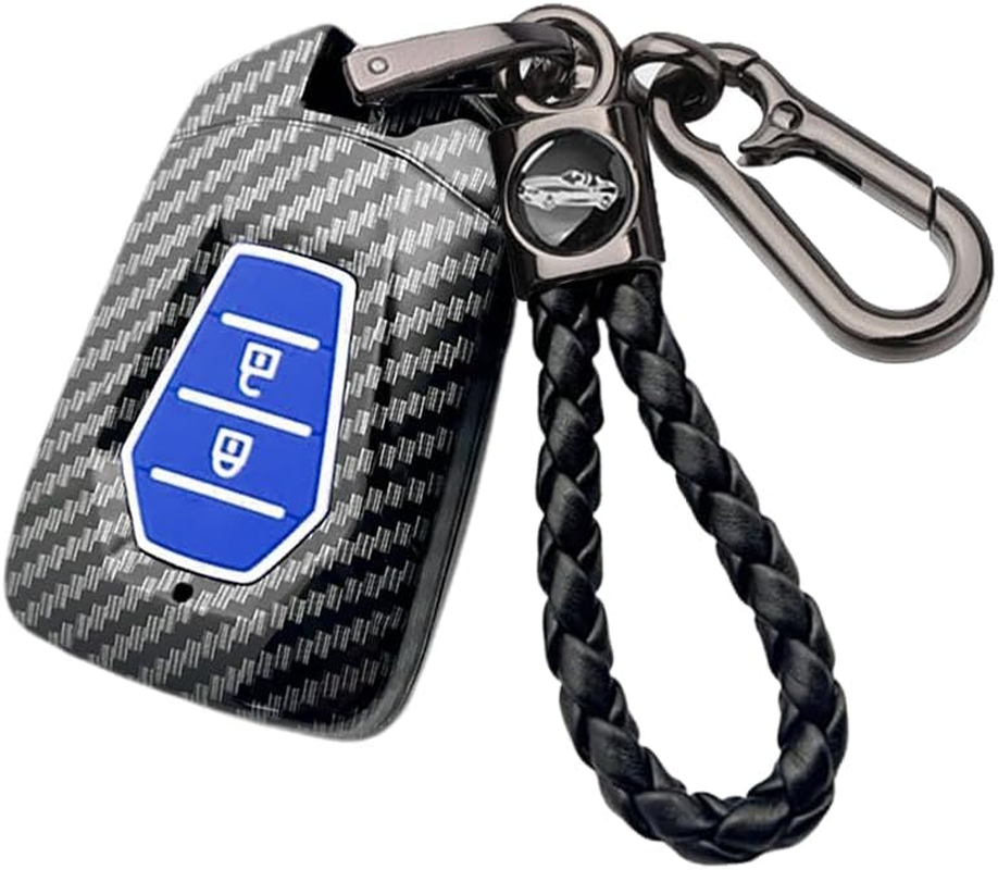 Ontto Luminous Car Key Fob Cover Fit for Isuzu D-Max MU-X D Max AT35 for Mazda BT50 Pickup 2020 Onwards 2023 2024 Key Holder Plastic Smart Shell Case Keyring Keychain Accessories 4 Buttons Black