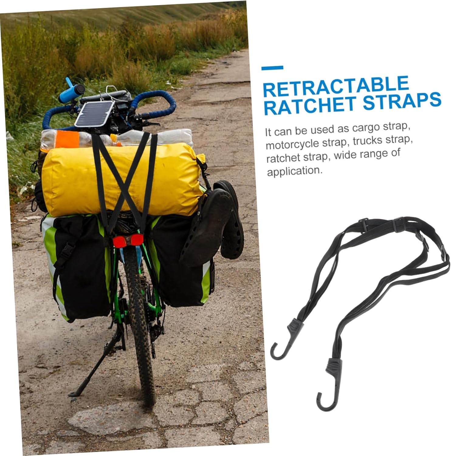 WHAMVOX 2Pcs Elastic Motorcycle Helmet Straps Luggage Belt Strap Secure Binding for Bike Car image number 6