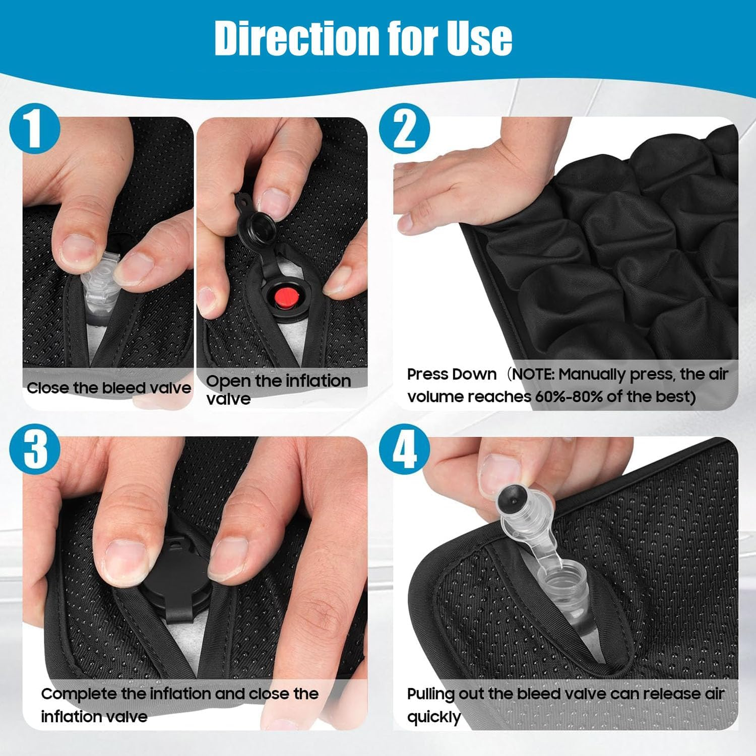 Mtxorvix 3D Air Cell Orthopedic Seat Cushion - Multi-Use Travel Pillow for Car, Office & Wheelchair, Portable Pressure Relief Cushion with Breathable Mesh Cover image number 5