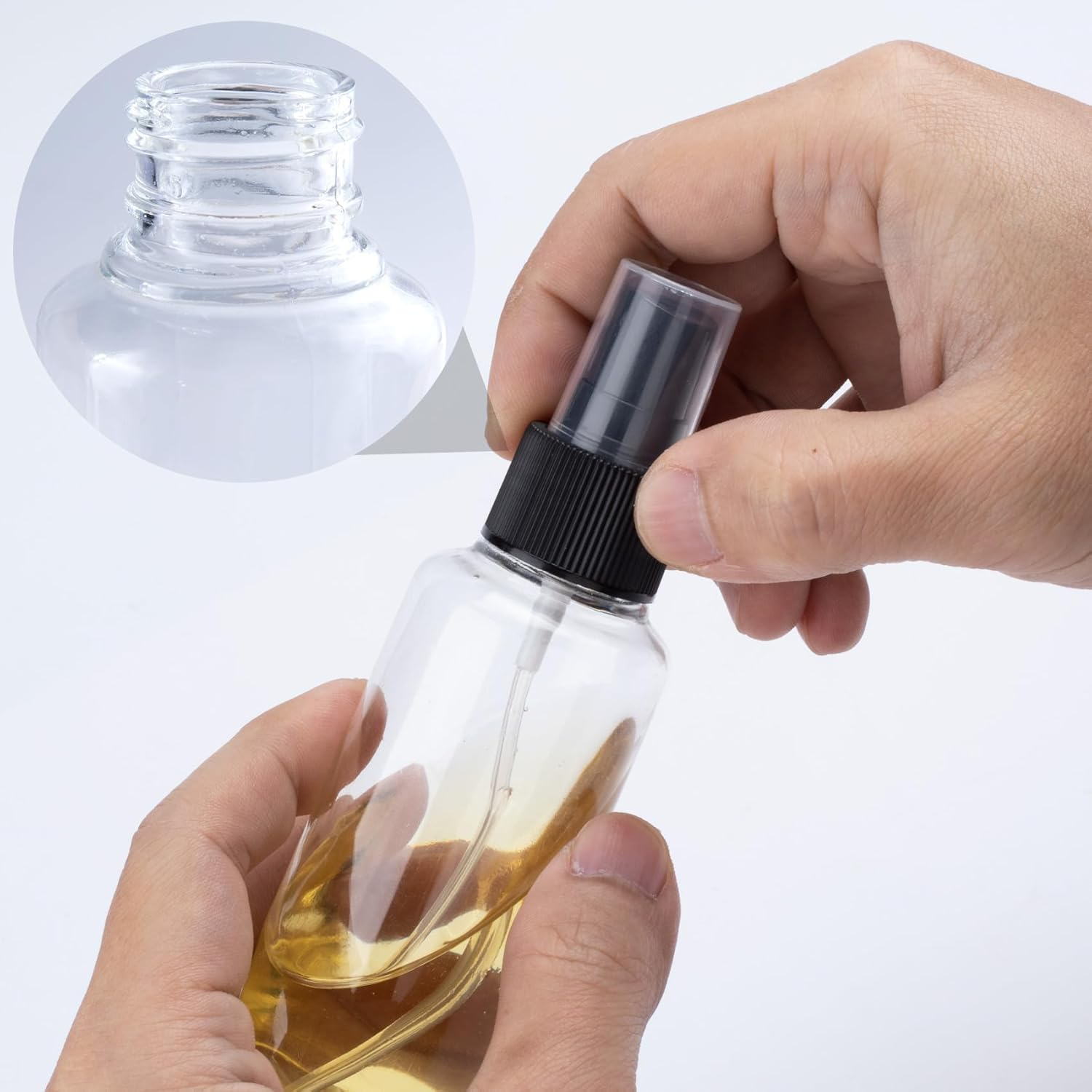 8Pcs Fine Mist Sprayer Caps, Plastic Spray Bottle Nozzle, Nozzle Tops Replacement for Cleaning Solutions- Black image number 2