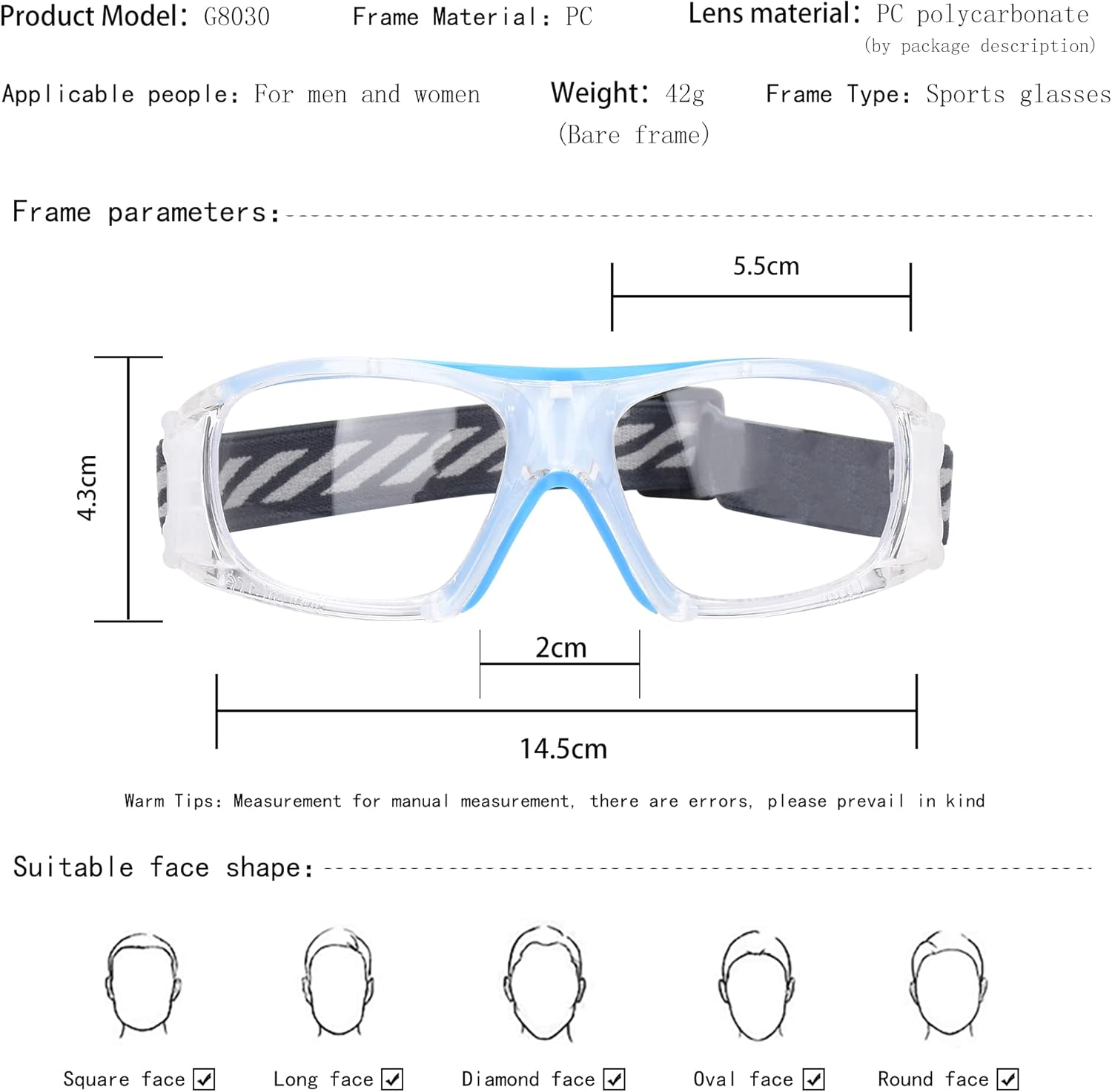 Sport Goggles Basketball Soccer Football Protective Eyewear Safety Goggles Adult Racquetball Goggles Lens Replaceable image number 3