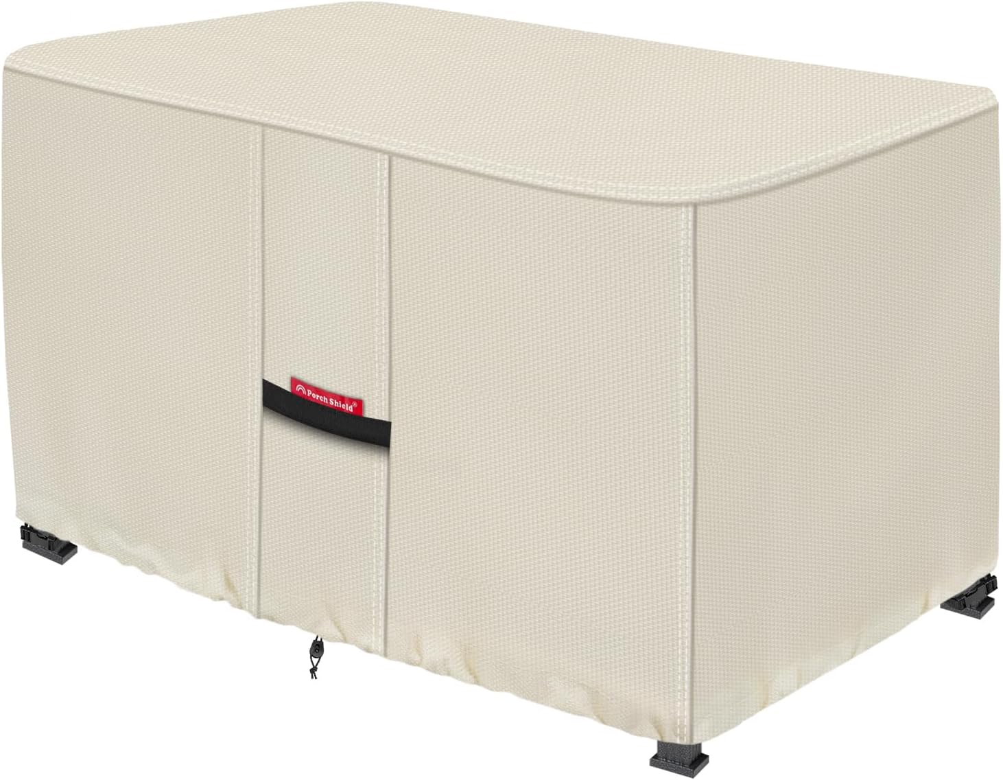 Porch Shield Patio Fire Pit Cover - Waterproof 600D Outdoor Rectangular Fire Table Cover Deck Box Protector - 48 X 28 Inch, Black