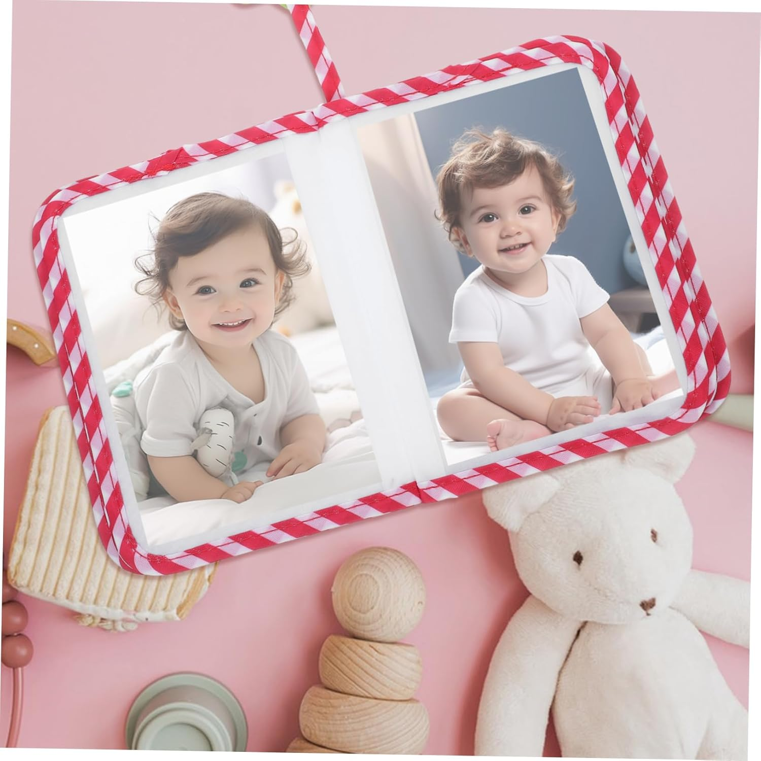 Abaodam Photo Album Boy Girl Keepsake Memory Book Soft Cloth Picture Album for Newborns Record Milestones at Home Party image number 3