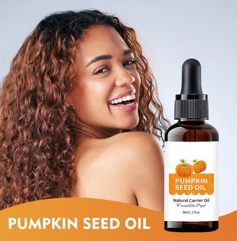 Organic Pumpkin Seed Oil for Hair Growth | 100% Cold-Pressed | Strengthens & Nourishes Hair | DHT Blocker for Thicker, Fuller Hair