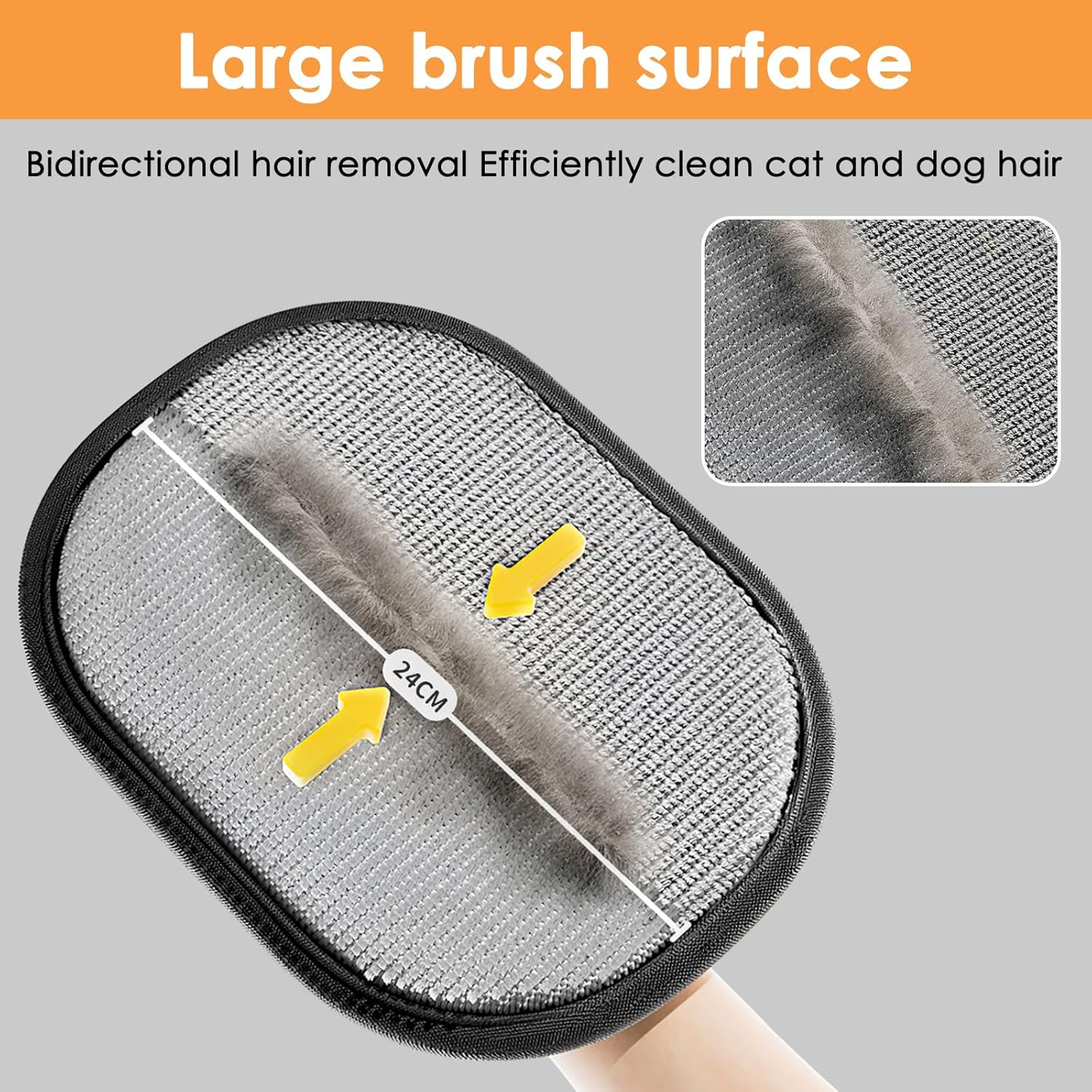 ZONJIE Pack of 2 Pet Hair Remover Cat Gloves, Fur Magnet Glove Cat Hair, Pet Hair Remover Cat Glove, Pet Hair Remover Brush, Reusable Antistatic Gloves, Double-Sided image number 6