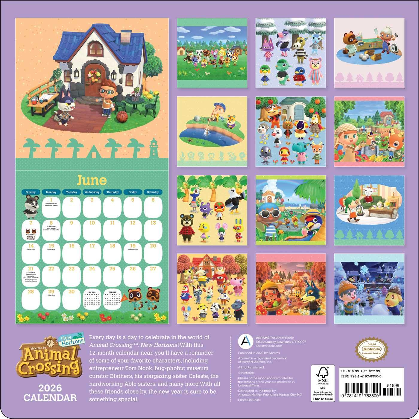Animal Crossing: New Horizons 2026 Wall Calendar image number 4