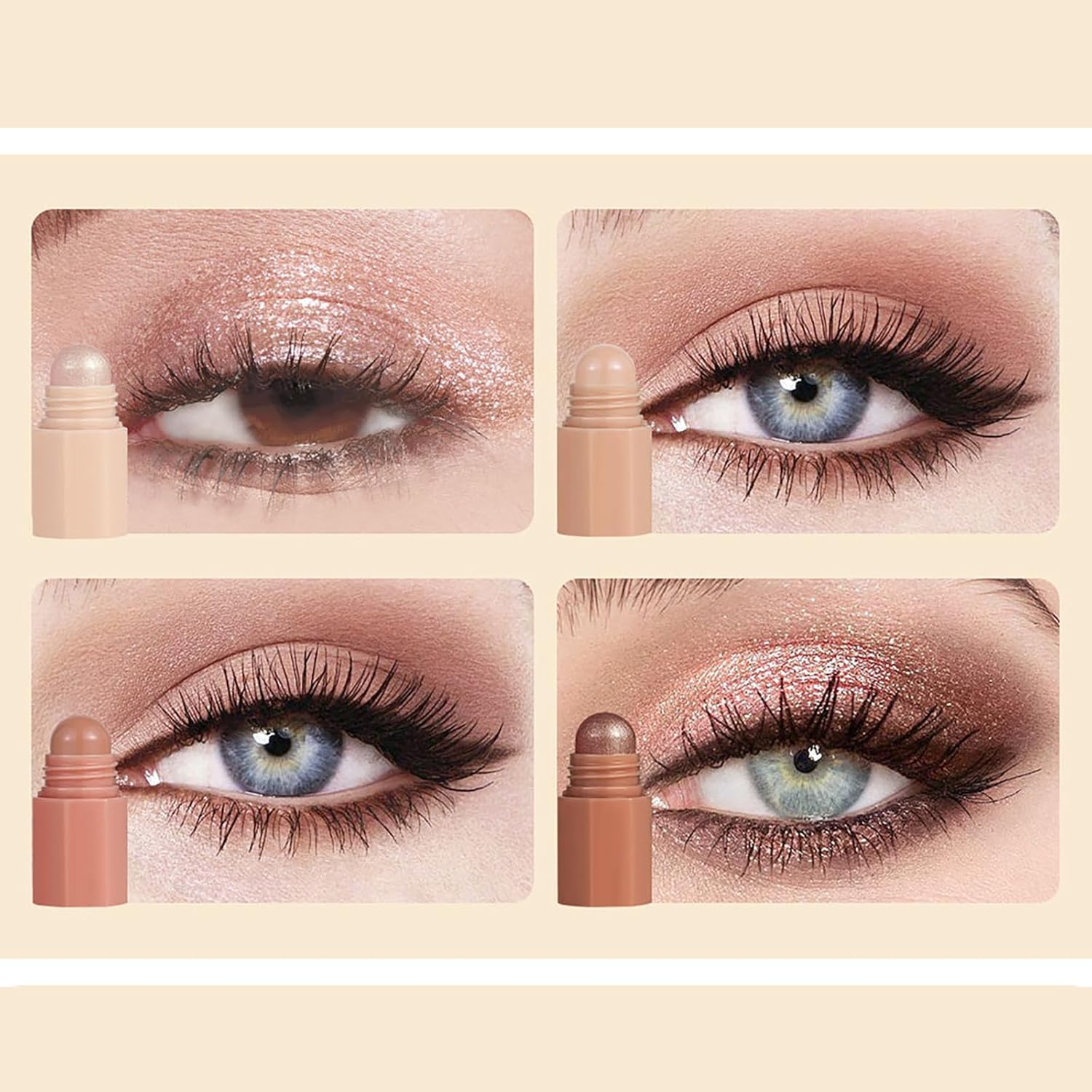 Eyeshadow Stick, 8 Colors Glitter Cream Eyeshadow Stick Set, Waterproof Eye Shadow Pencil, Colorful Eye Shadow Stick Pen Makeup Set, Waterproof & Long Lasting Starter Eyeshadow Stick Sets - 065-8Colors image number 4