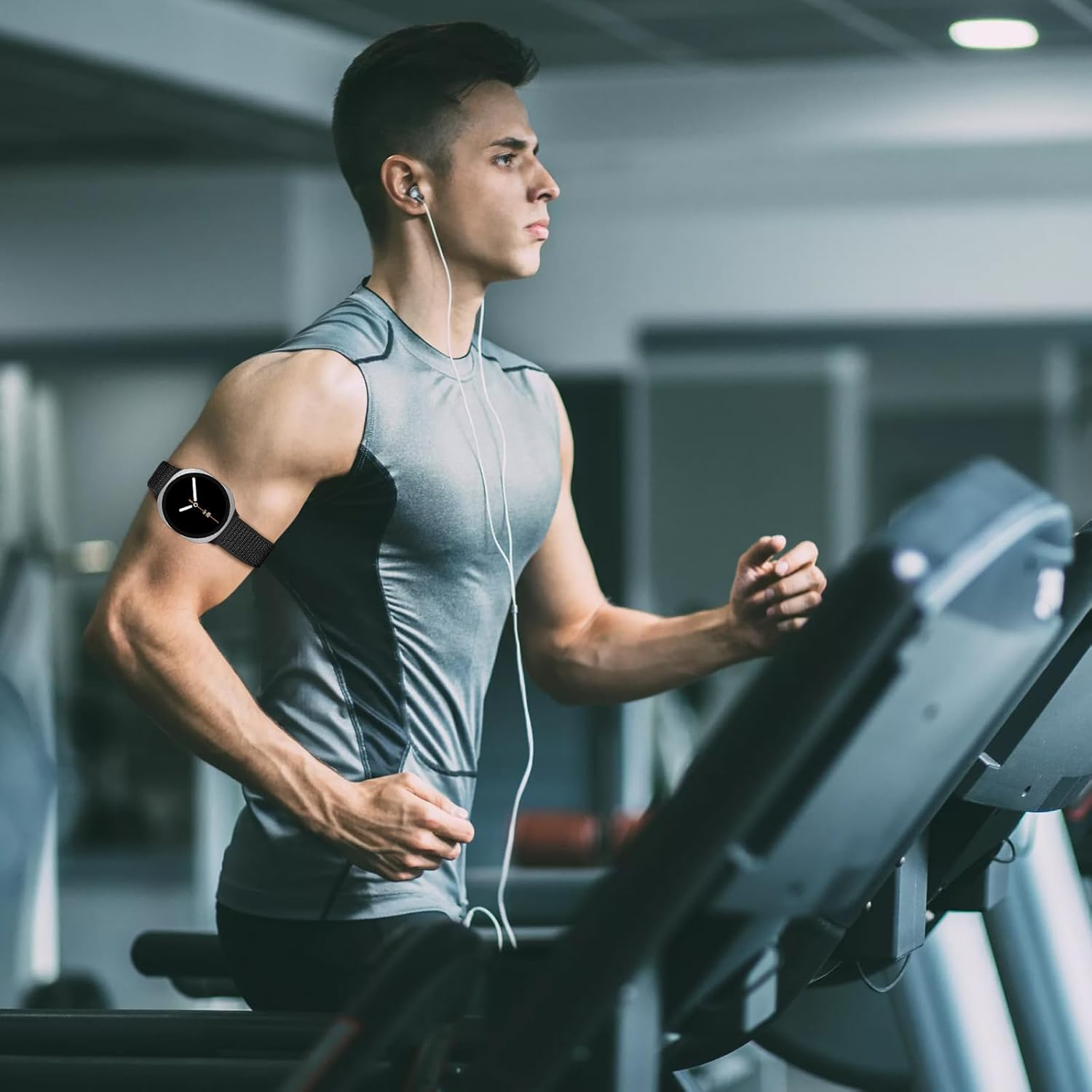 Chinbersky Sports Bicep Strap Compatible with Galaxy Watch 8 Strap 40 Mm 44 Mm/Galaxy Watch 8 Classic Strap 46 Mm, Nylon Elastic Bicep Band Jogging image number 5