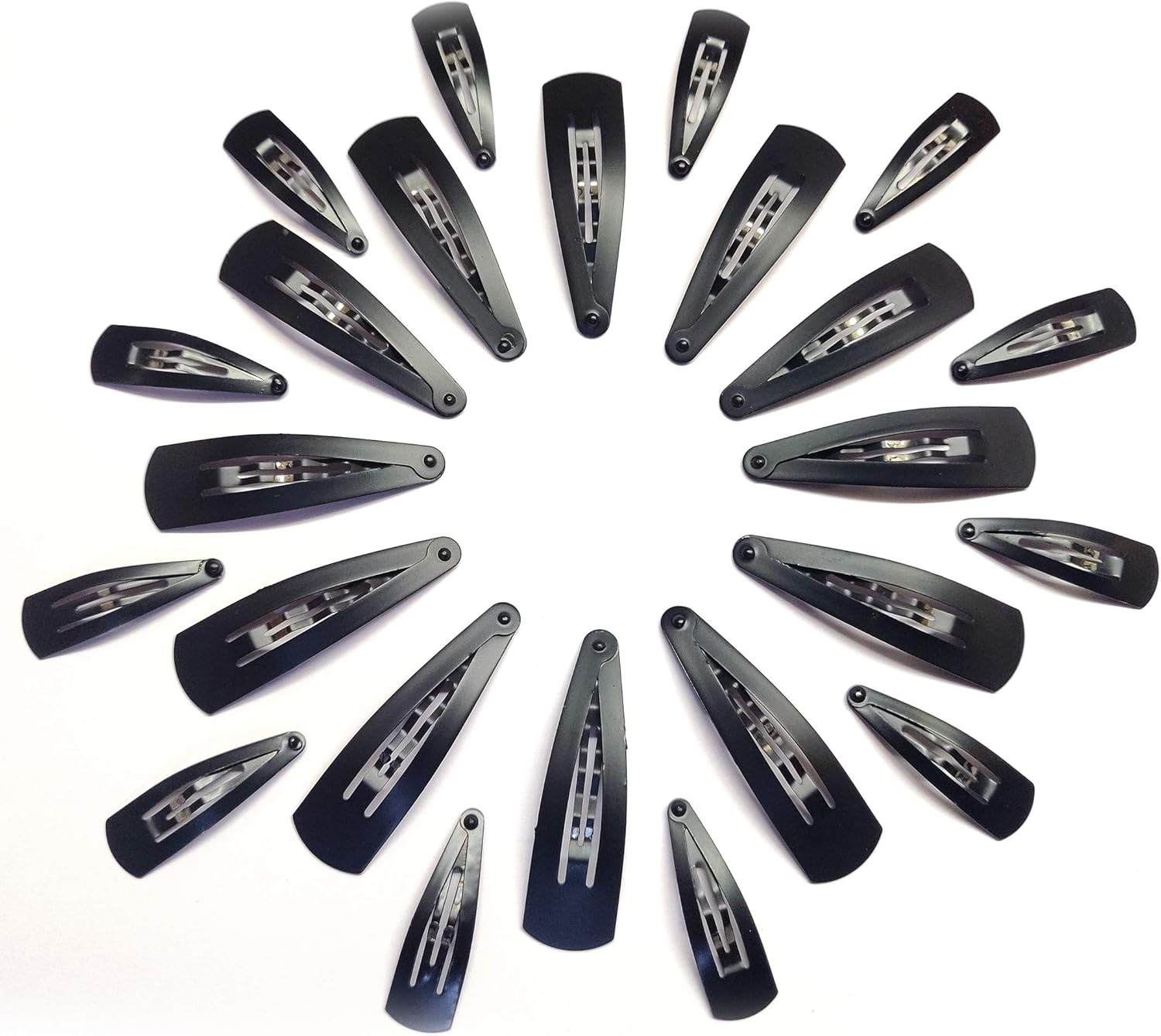 HP HIGH PROFILE Small and Large Combo Set Tic Tac Hair Clips for Women Girls and Children - 24Pcs (Pack of 2) - Black Matte