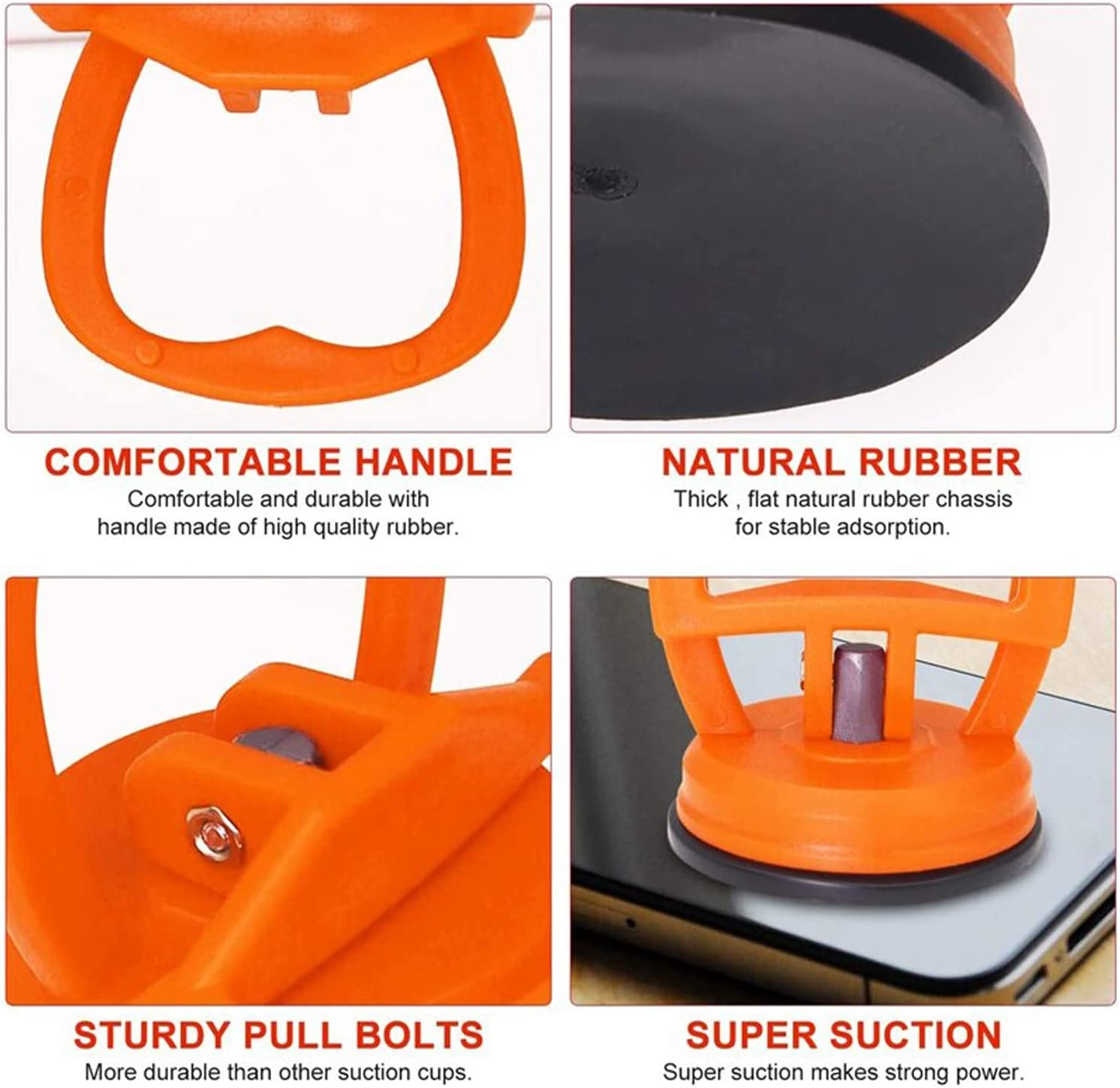 2PCS Dent Puller Suction Cup Car/Van Bodywork Suction Cup Panel Repair/Fix Removal Tool (Orange) - Orange image number 2