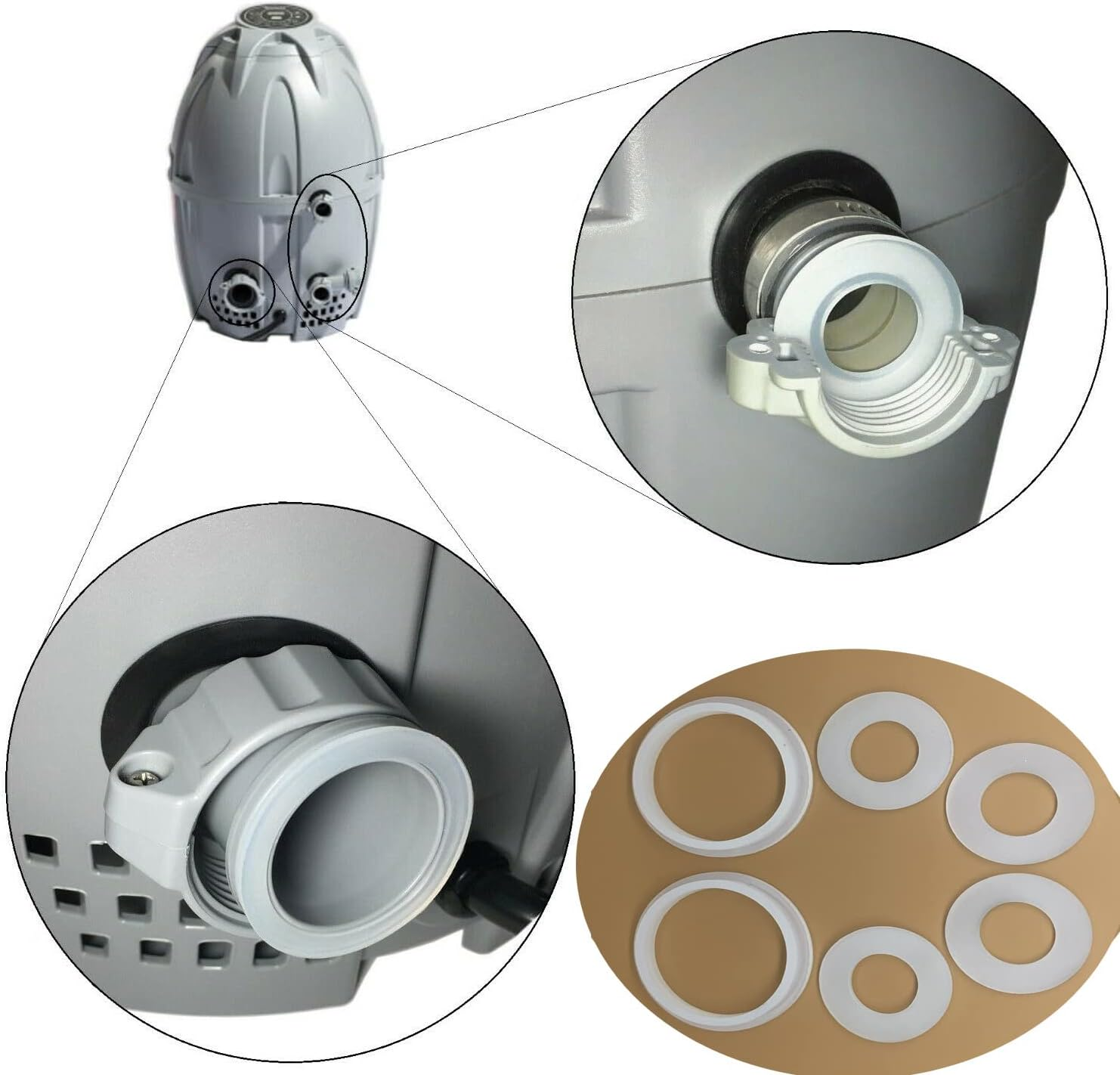 Hot Tub Heater Parts Are Suitable for Lay-Z-Spa Coleman'S Water Pump Sealing Modification Kit, Compatible with Airjet, Springstaditi, Island (2 A/4 B/C) image number 1