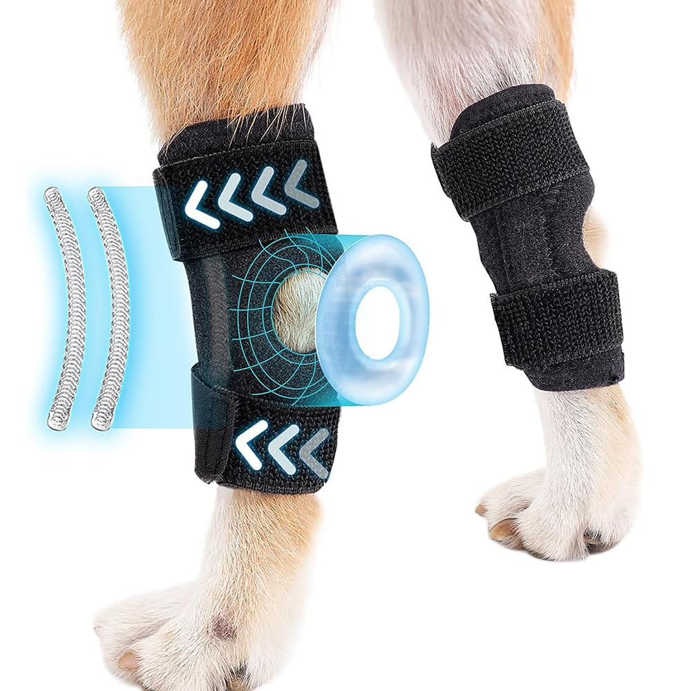 Rear Leg Hock Brace, Dog Knee Brace with Metal Strips, Hock & Ankle Support Back Leg for Canine Torn, Dog Leg Sleeve for ACL & CCL Injury and Sprain Protection (S, Black) image number 2