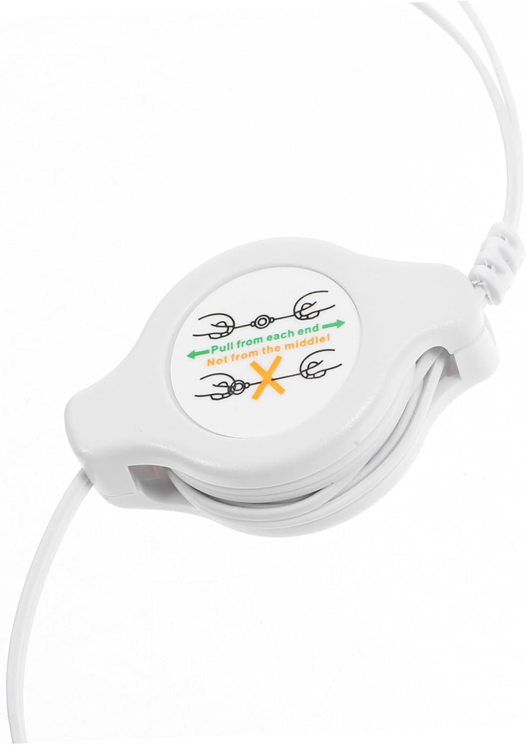 Operitacx Ear Headphones Retractable Lightweight with Jack Comfortable Cushions for Players CD Players and Smart Devices White image number 6