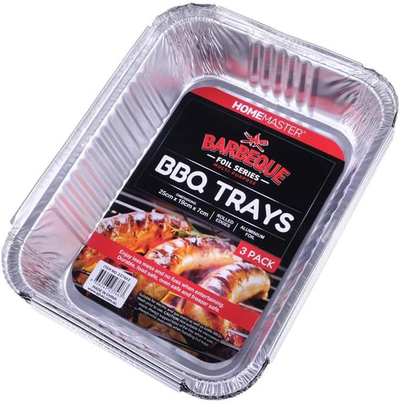 Leona Co 3/6/9-Pack Heavy Duty Aluminum Foil BBQ Trays - 25X19X7Cm Deep Square Foil Containers - Oven, Freezer & Grill Safe - Thick Gauge Disposable Roasting Pans for Cooking, Baking (3) image number 3