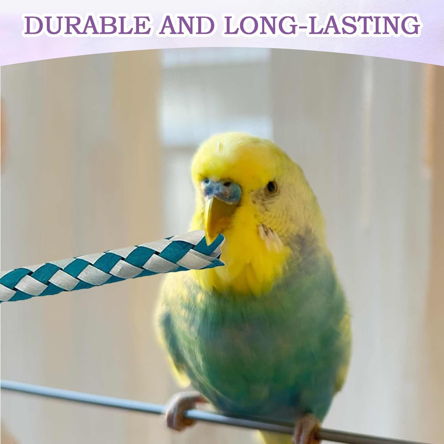 Chinese Finger Traps for Kids & Birds, 6 Pack Colorful Weaved Tube Toys, Parrot Chew Toys for Small Birds, Perfect for Party Favors, Goodie Bag Stuffers, and as a Foraging Chew Toy for Parakeets image number 2