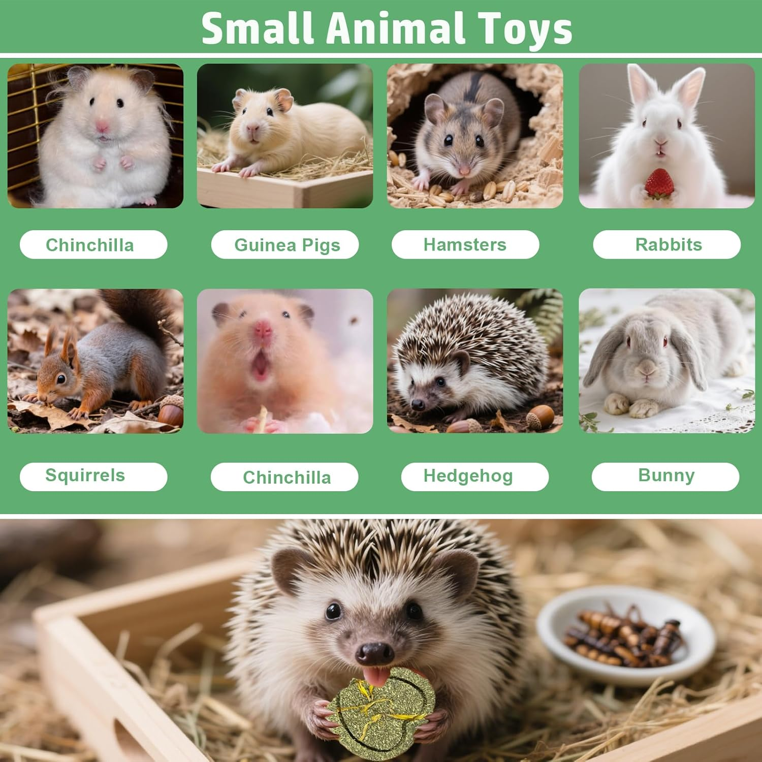 GUXLXAR Pack of 34 Rabbit Toy Activity Small Animals Chew Toy for Small Animals, Molar Toy, Dental Care, Wooden Accessories, for Rabbits, Hamsters, Guinea Pigs and Chinchillas image number 2