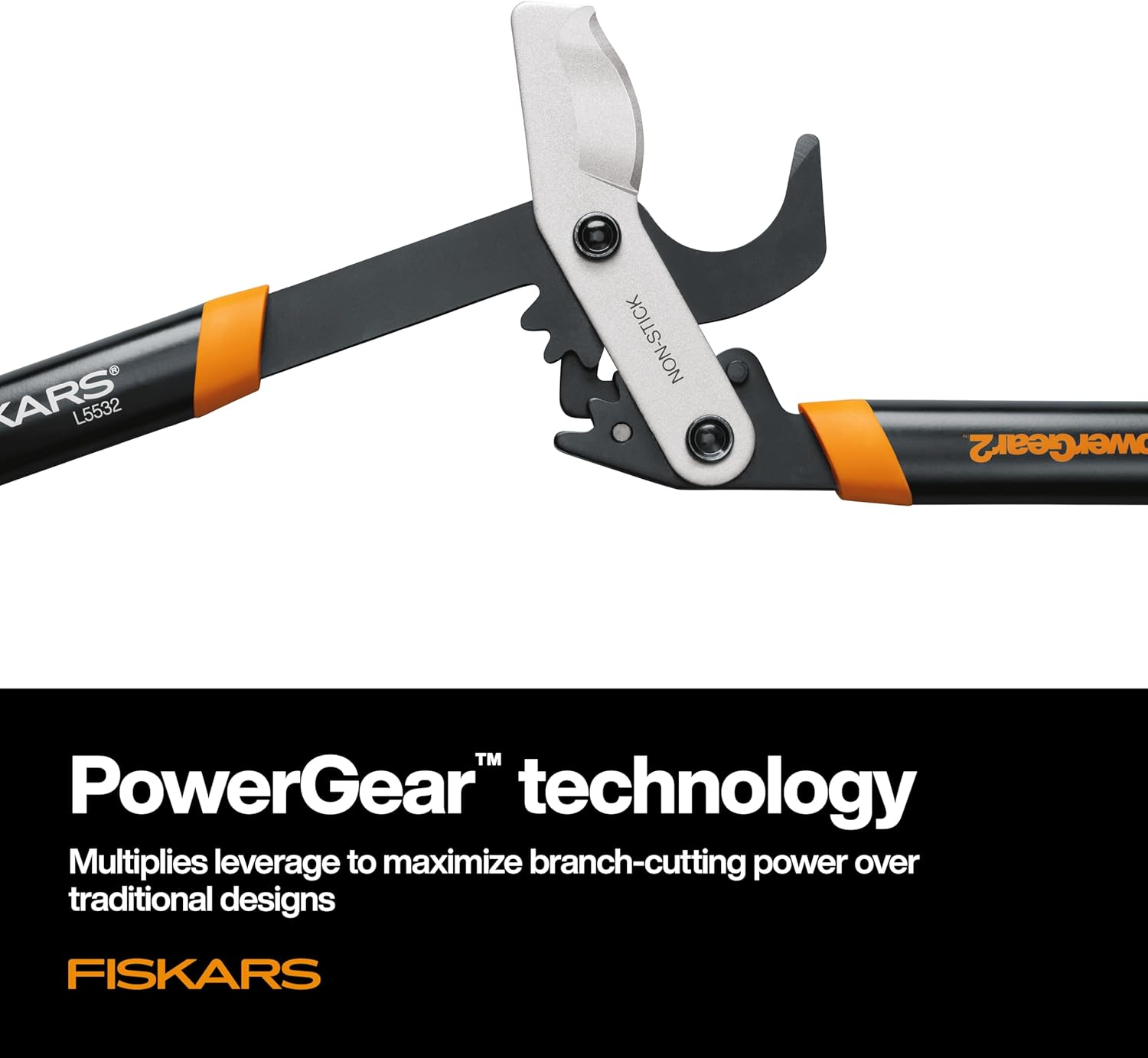 Fiskars 32" Powergear2 Steel Blade Garden Bypass Lopper and Tree Trimmer - Sharp Precision-Ground Steel Blade for Branches up to 2" Diameter image number 5